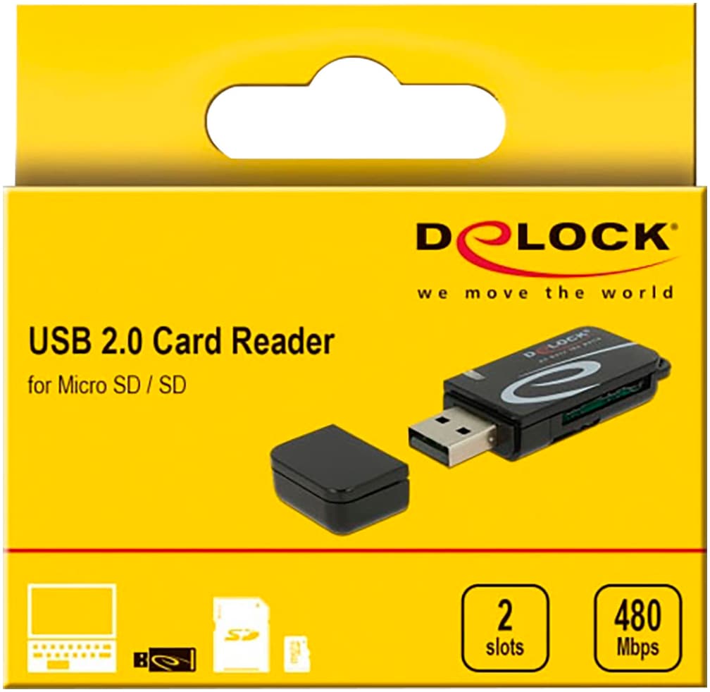 Delock RFID-Kartenleser »Mini USB 2.0 Card Reader mit SD und Micro SD Slot«