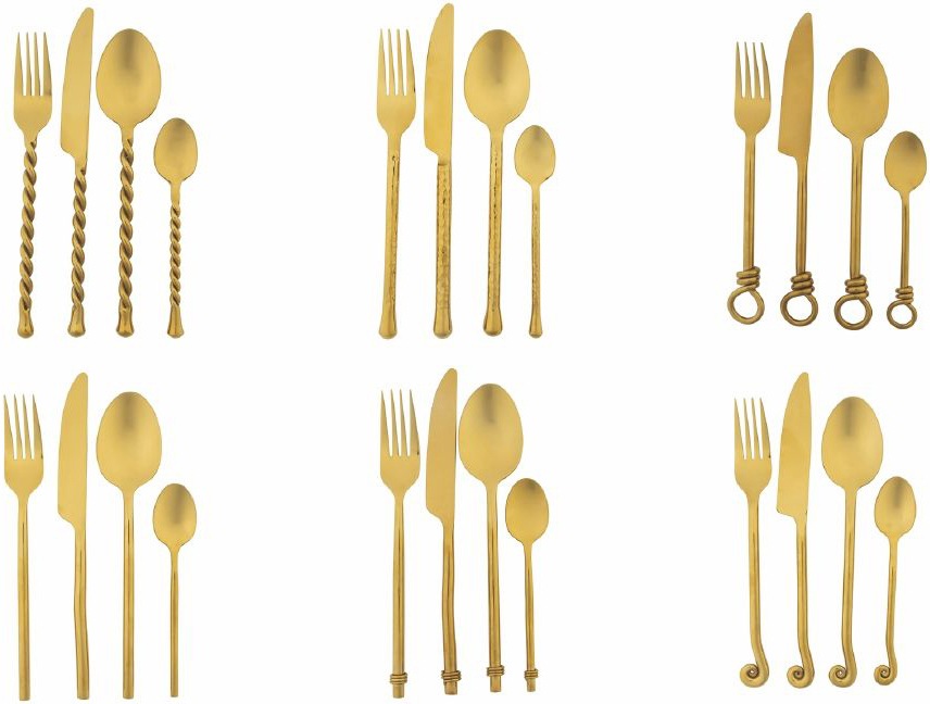 Villa d'Este Besteck-Set »Materia«, (Set, 24 tlg.), Essbesteck-Set, poliert