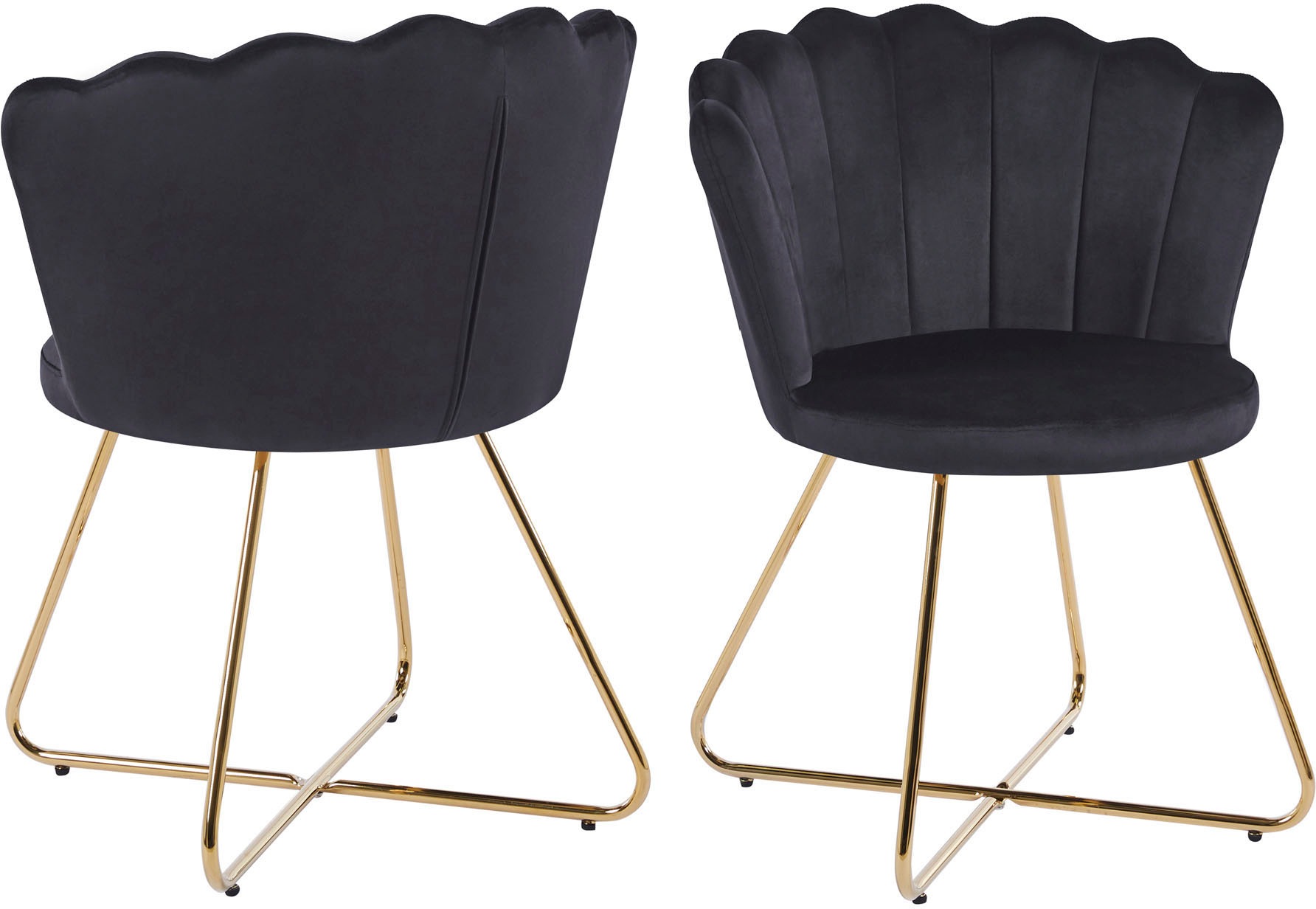 SalesFever Polsterstuhl, (Set), 2 St., Samt, Muschel-Design