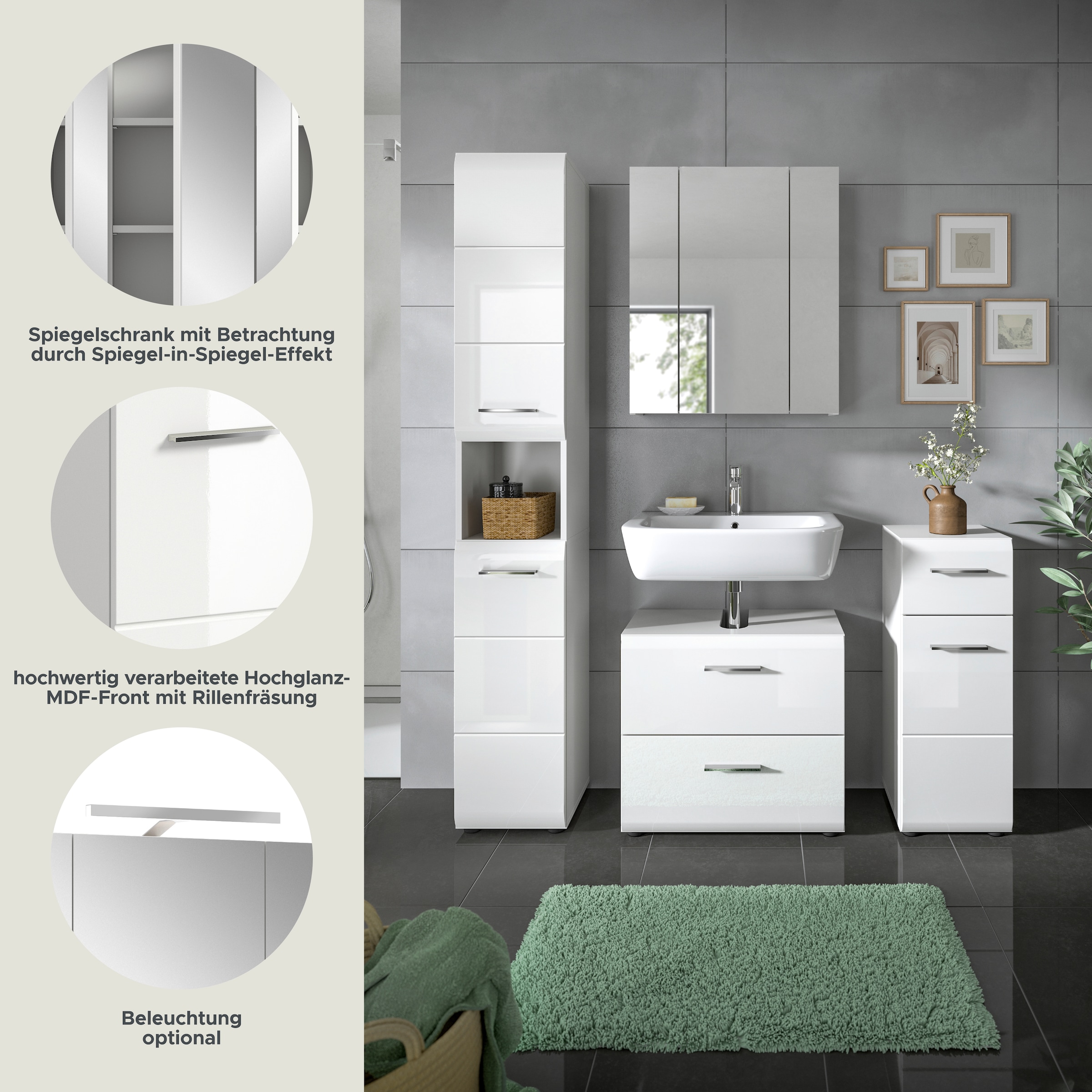 INOSIGN Badezimmer-Set Set, 4 Stk. tlg.