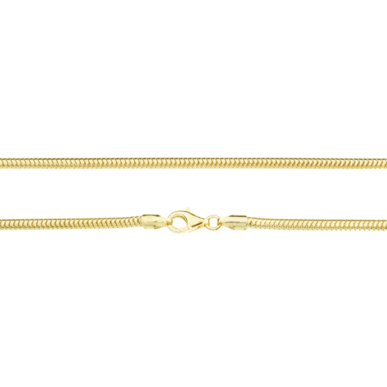 OSTSEE-SCHMUCK Silberkette »- Schlange 2,4 mm - Silber 925/000, vergoldet -,«