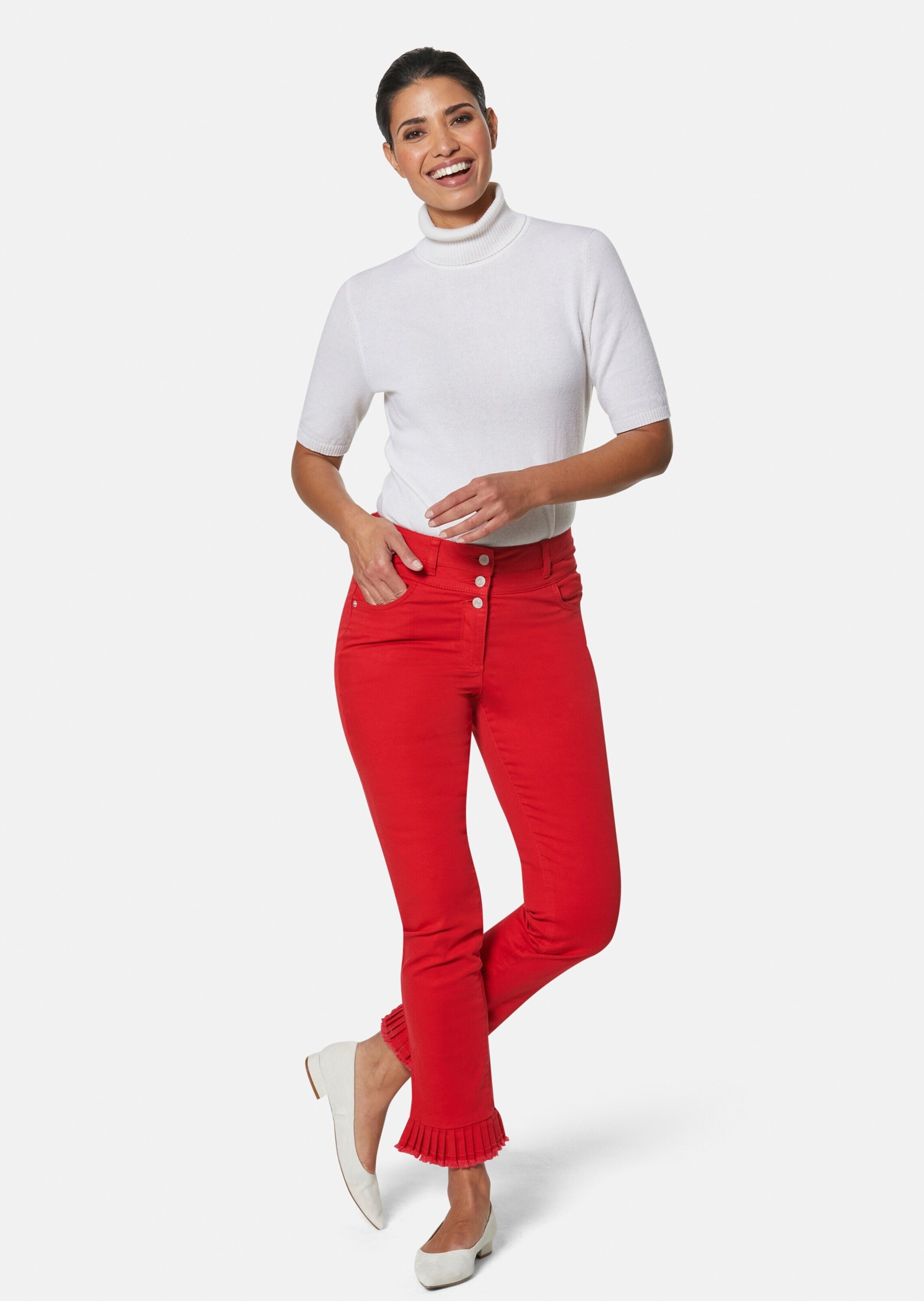 MADELEINE Regular-fit-Jeans »Jeans Jeans mit Plissee-Saum«