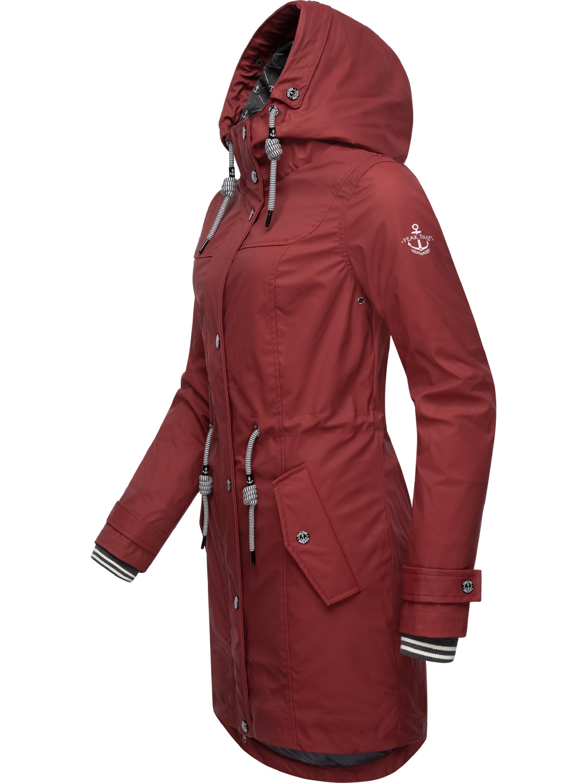 PEAK TIME Regenmantel »Regenjacke L60042«, stylisch taillierter Regenmantel für Damen