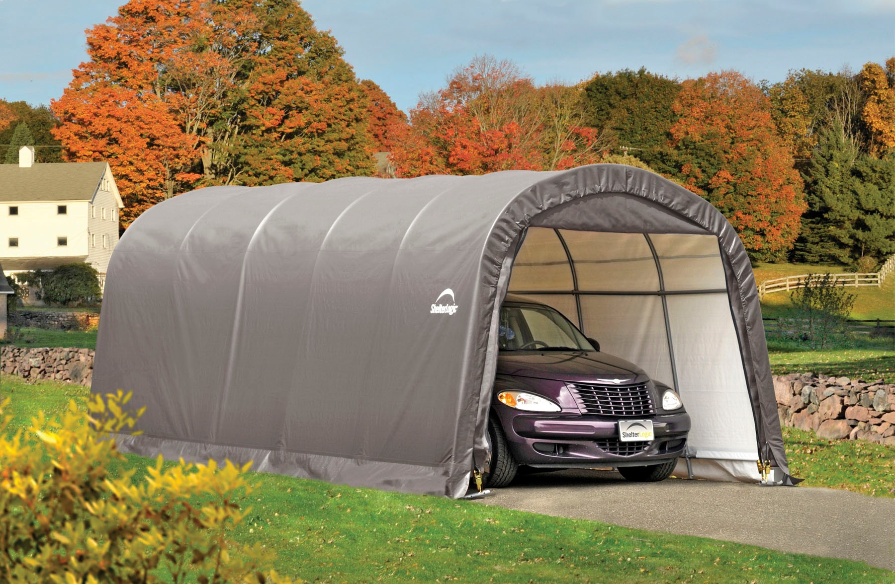 ShelterLogic Garage »Foliengarage«, 22,57m², Stahlgestell mit  Polyethylen-Plane online kaufen | mit 3 Jahren XXL Garantie | Garagen