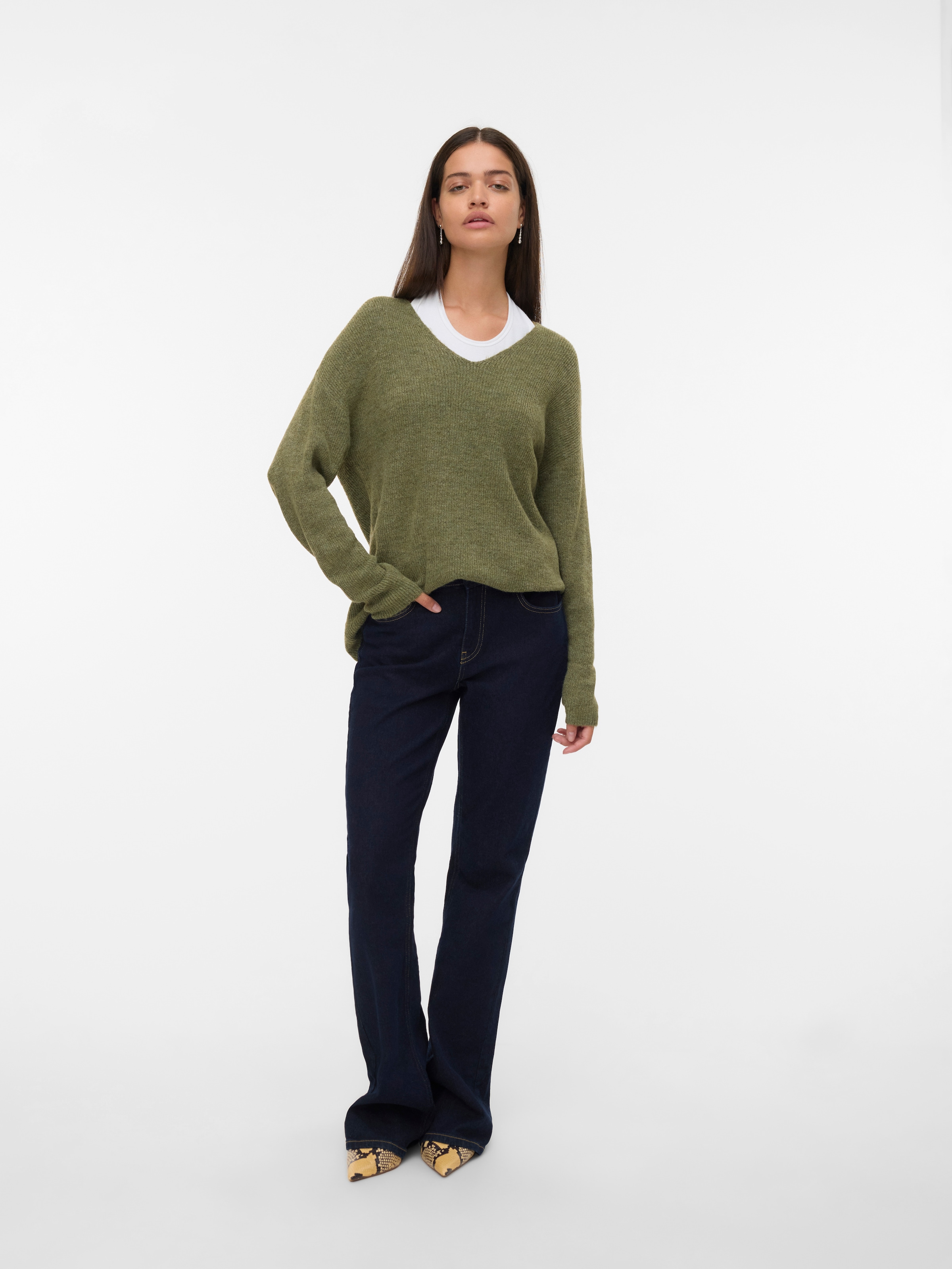 Vero Moda V-Ausschnitt-Pullover »VMCREWLEFILE LS V-NECK BLOUSE NOOS«