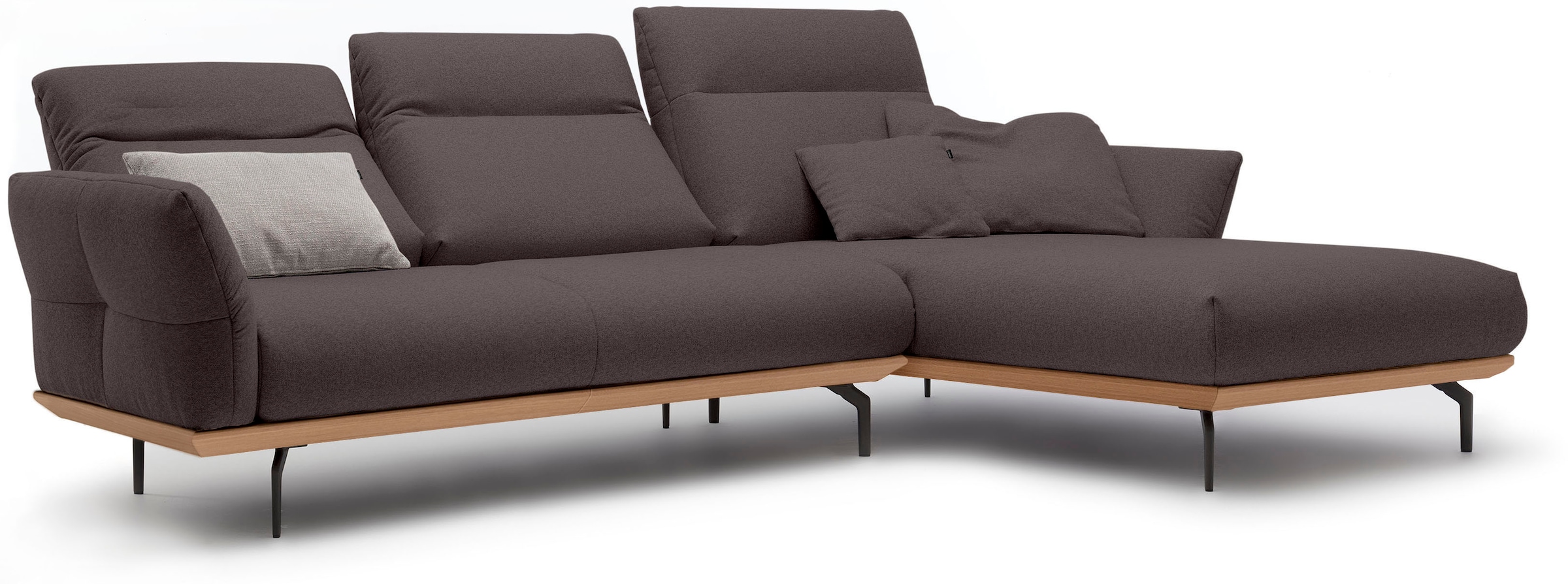 Creation BY ROLF BENZ Ecksofa »CR.460«, Sockel in Eiche, Alugussfüße in umbragrau, Breite 298 cm
