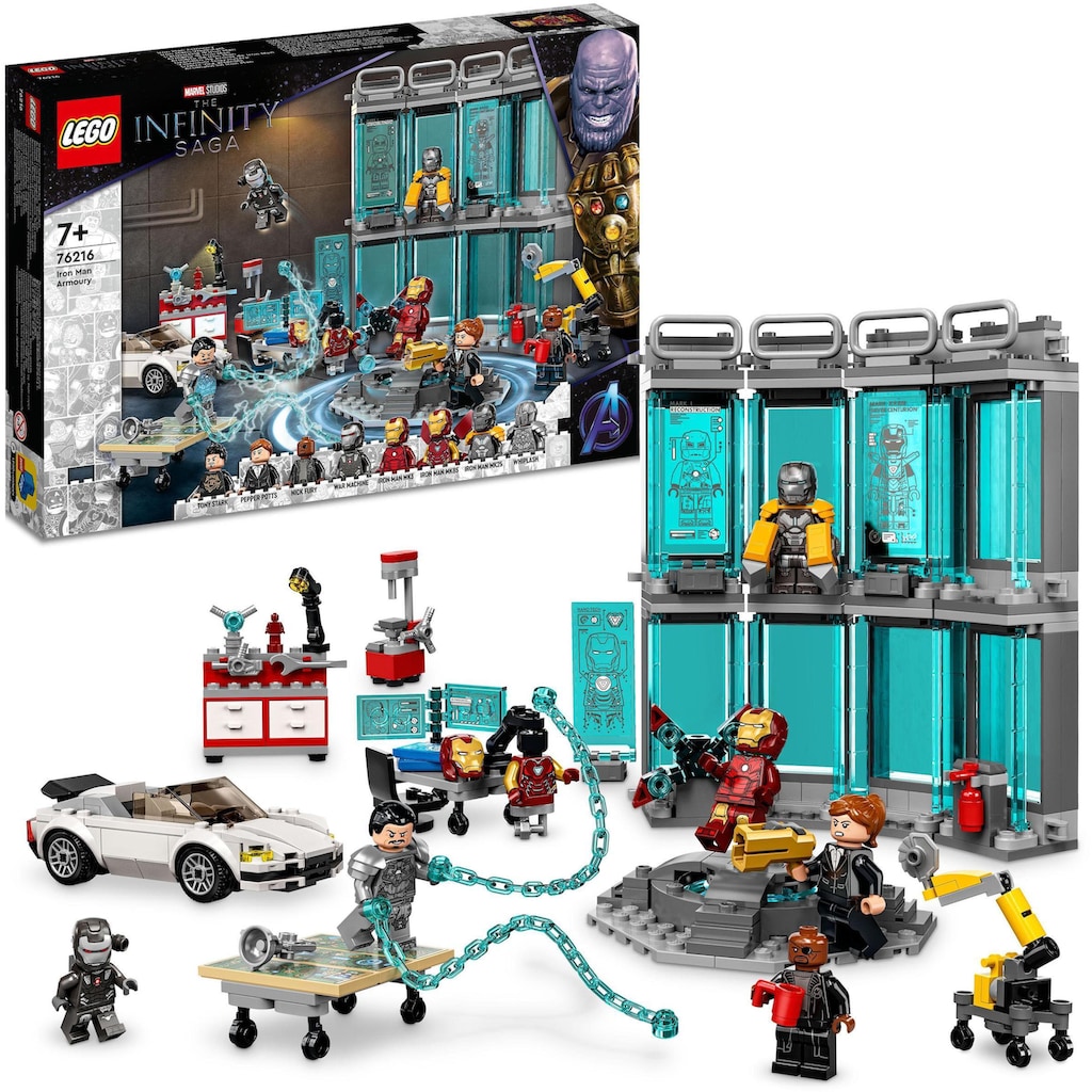 LEGO® Konstruktionsspielsteine »Iron Mans Werkstatt (76216), LEGO® Marvel«, (496 St.)