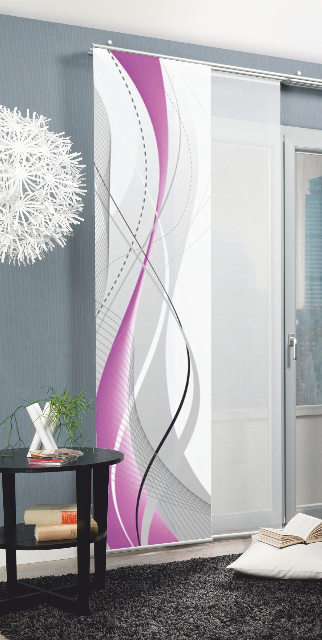 HOME WOHNIDEEN Schiebegardine »CARLISLE« Klettband 1 Stk. tlg. HxB: 245x60, inkl. Befestigungszubehör