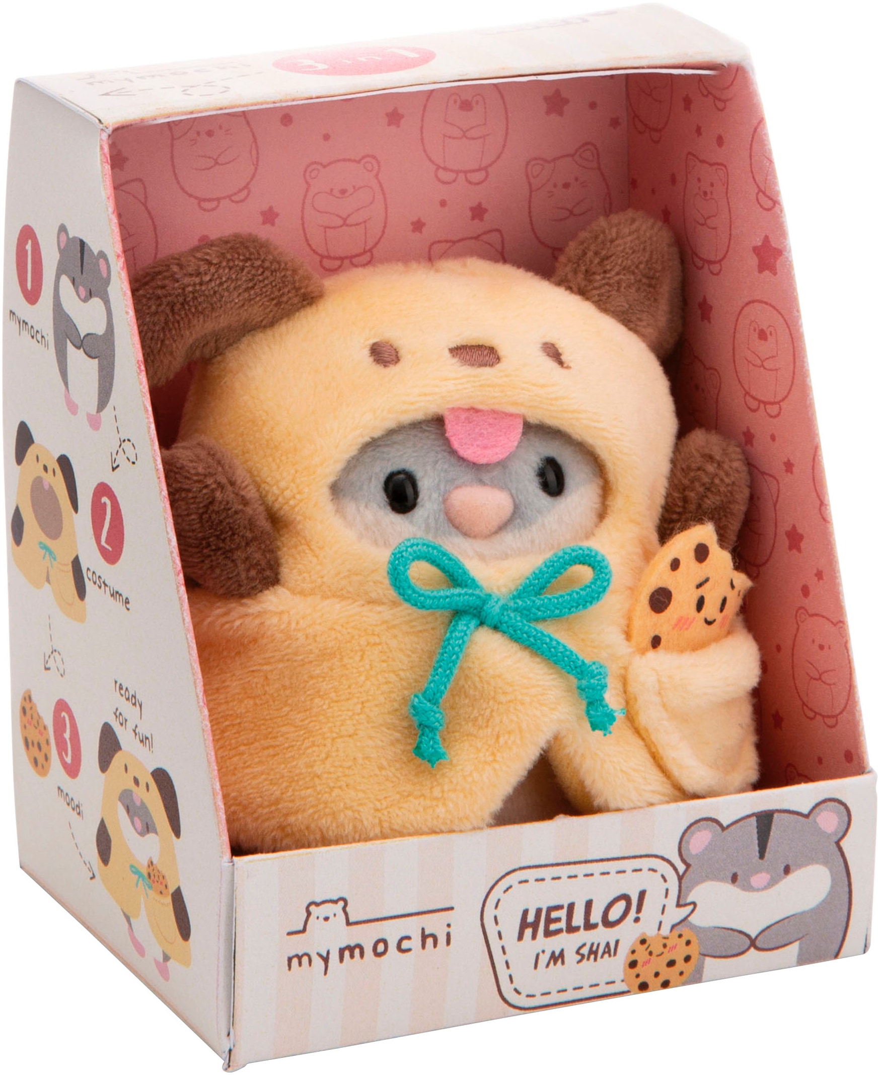 Nici Kuscheltier »mymochi, Hamster Shai, 8 cm«, mit Keks und Hundekostüm, in Geschenkbox