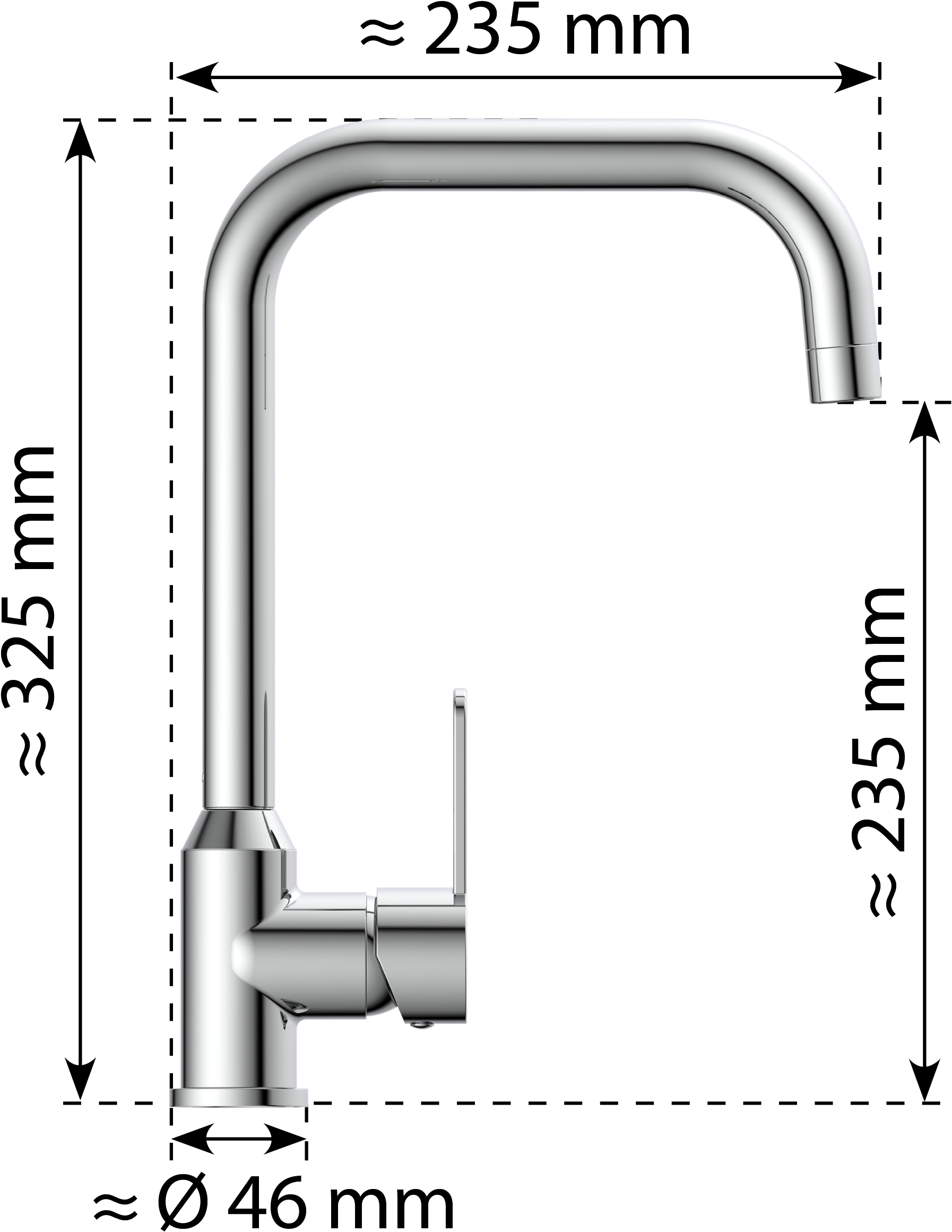 welltime Küchenarmatur »Mallorca« 180° Schwenkbereich, leise Mischdüse, 