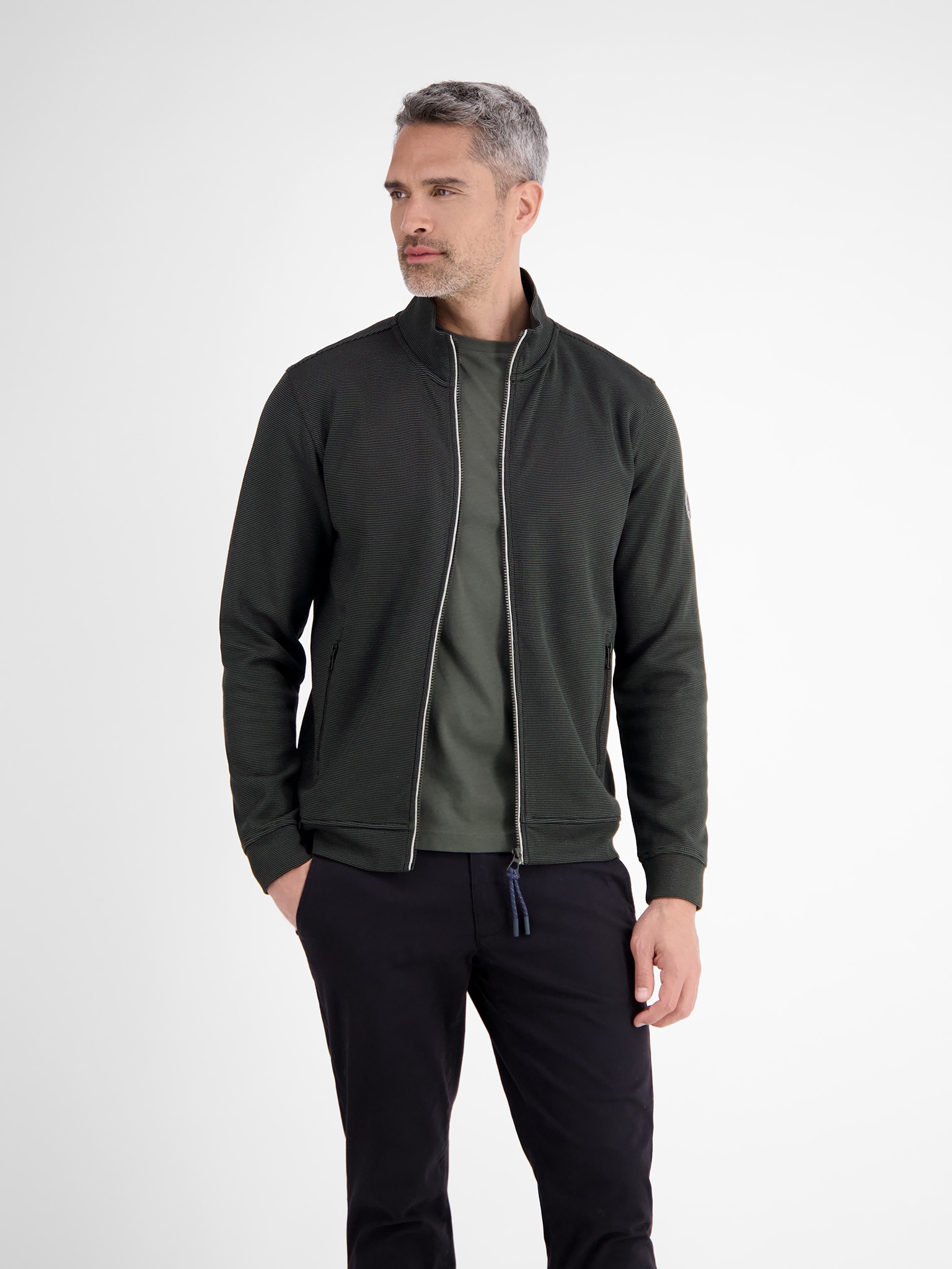 LERROS, Herren, Sweatjacke »SELA« mit Reißverschluss, NORDIC OLIVE, XXL, NORDIC OLIVE, Sweater für Herren von LERROS