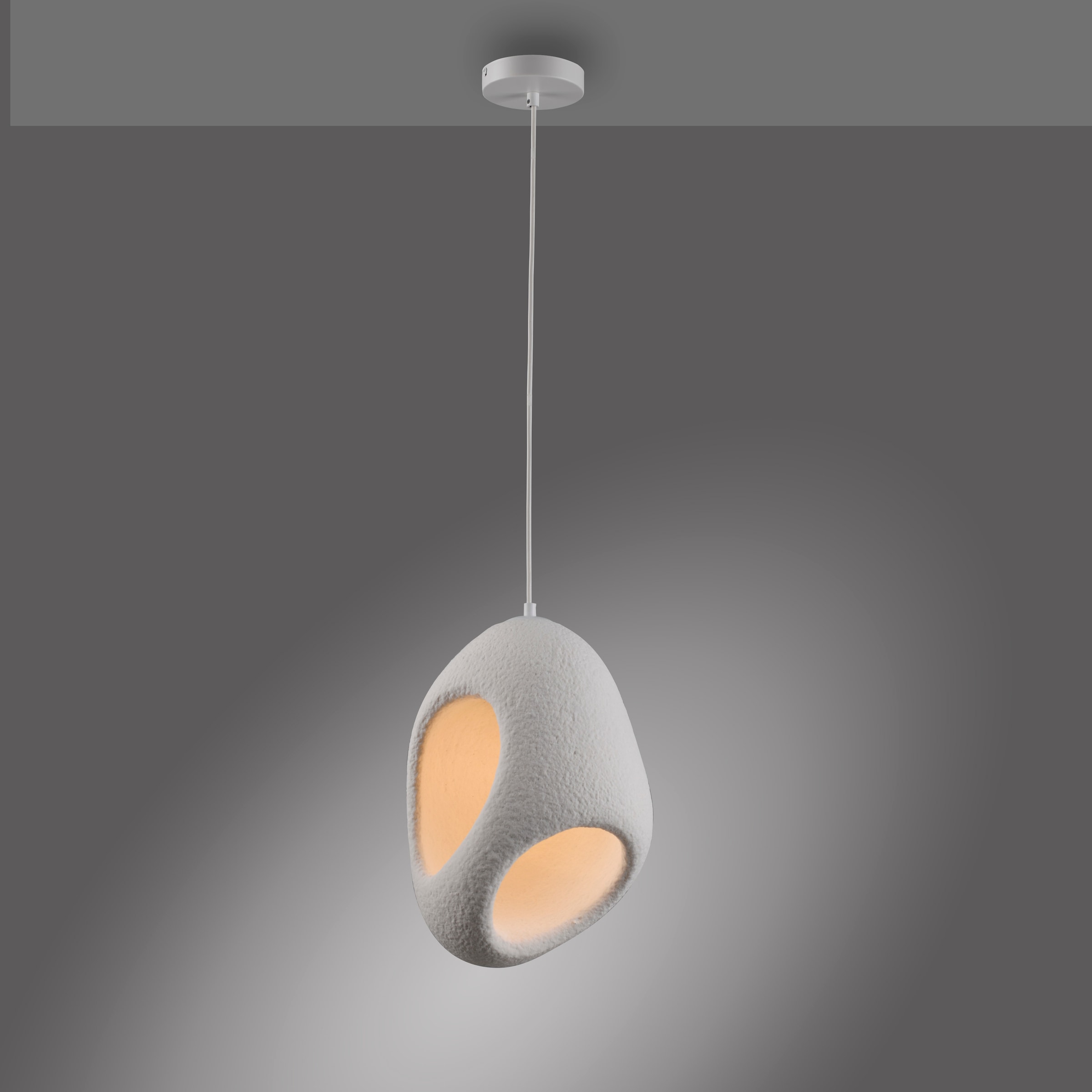 JUST LIGHT Pendelleuchte »ARTONI« E27 1 Stk. Exklusive Leuchtmittel, Höheneinstellbar, Lampenschirm in Steinoptik