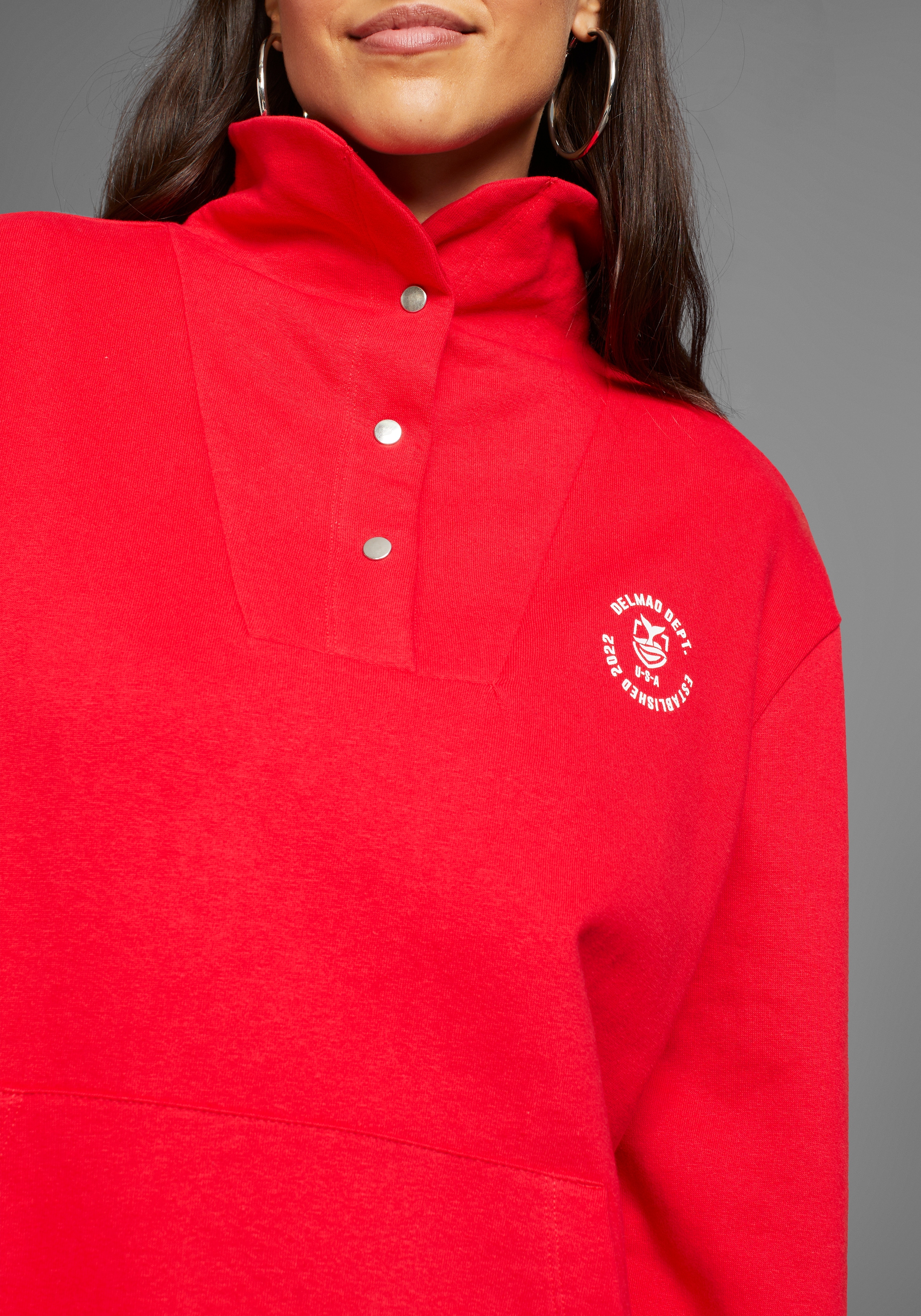DELMAO Sweatshirt, mit Troyer Kragen - NEUE KOLLEKTION