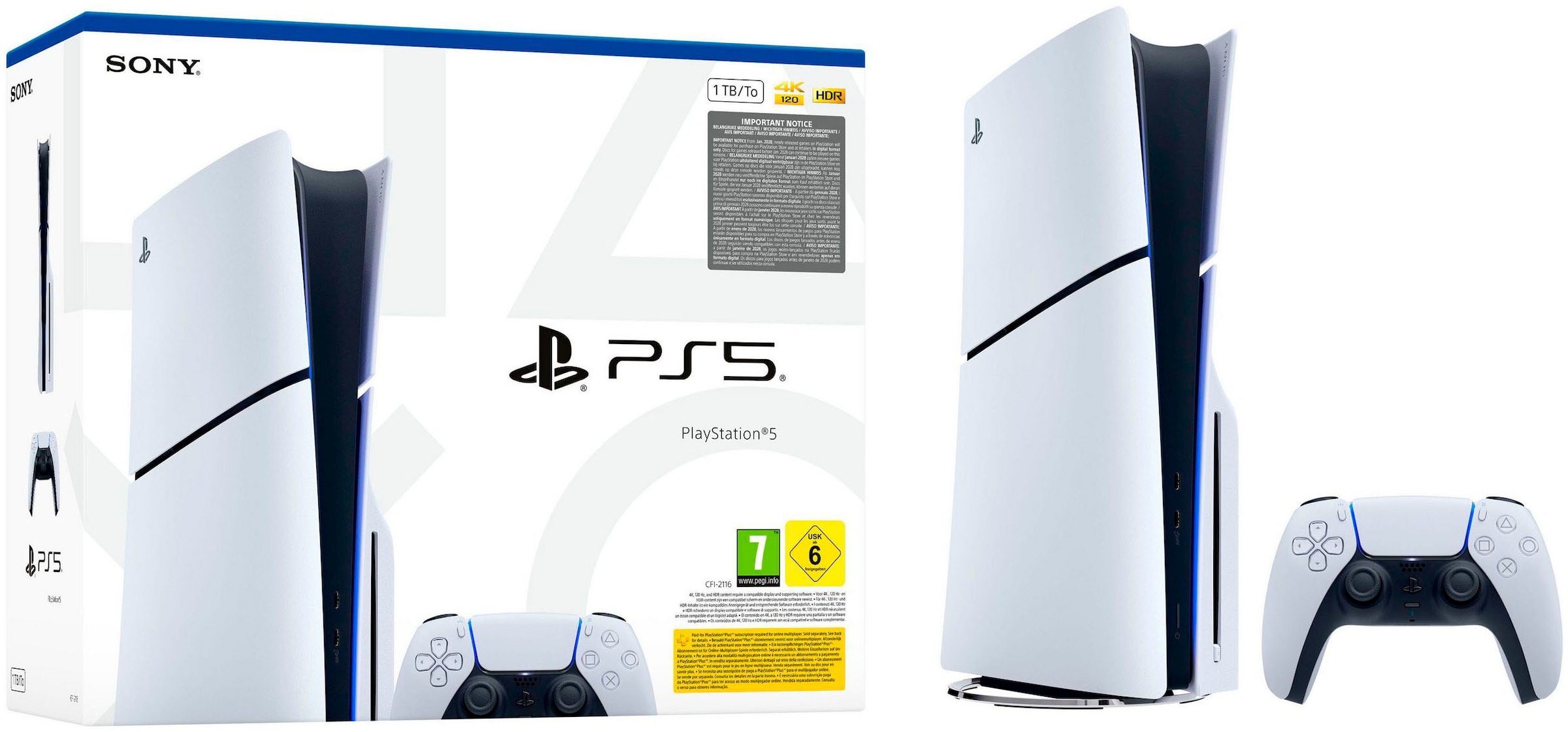 PlayStation 5 Konsolen-Set »PS5 Disk Edition (Slim) inkl. NBA 2K27« 1.000 GB 1 TB
