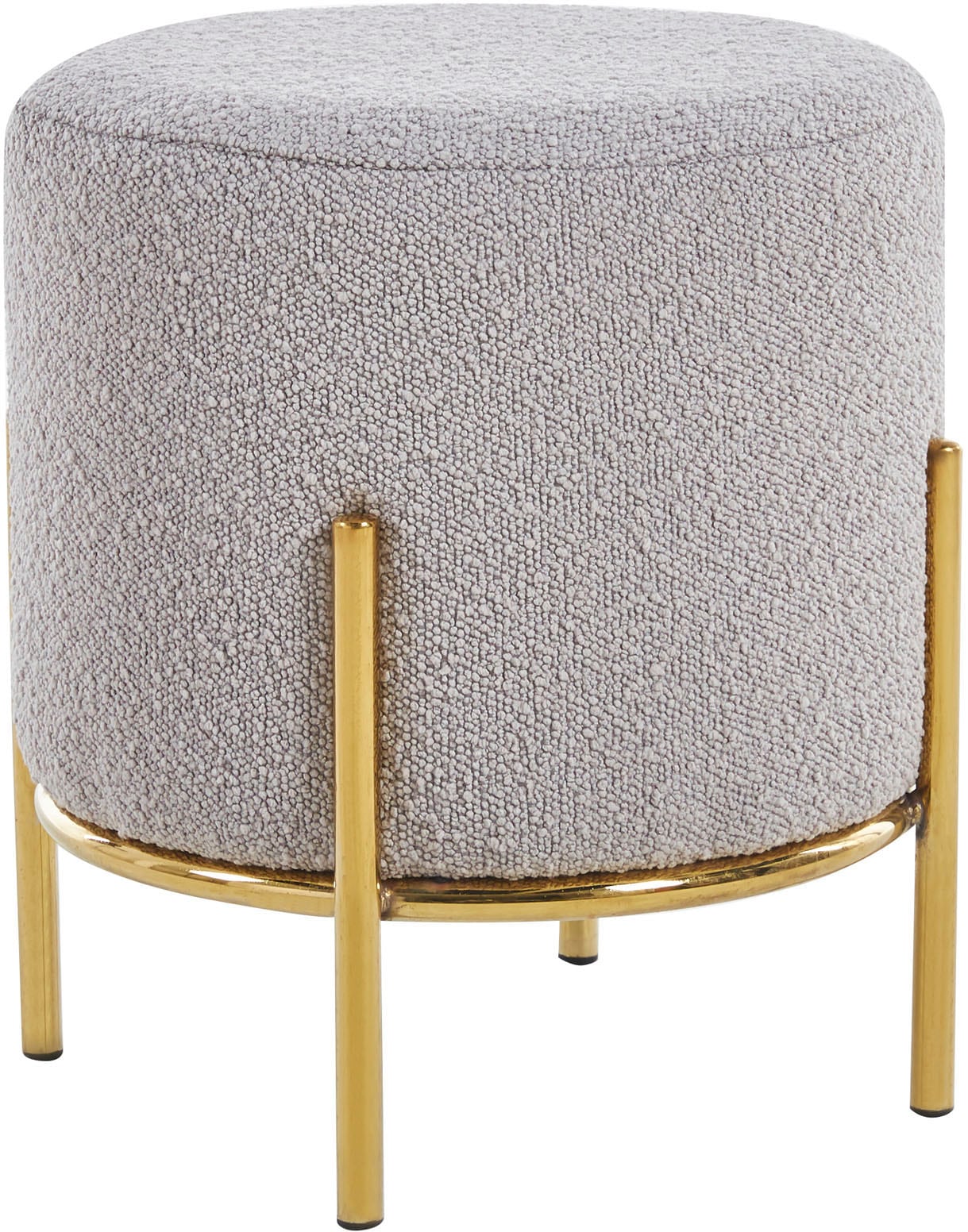 SalesFever Polsterhocker »Komfortabler Polsterhocker«, mit Design-Gestell aus goldfarbenem Metall