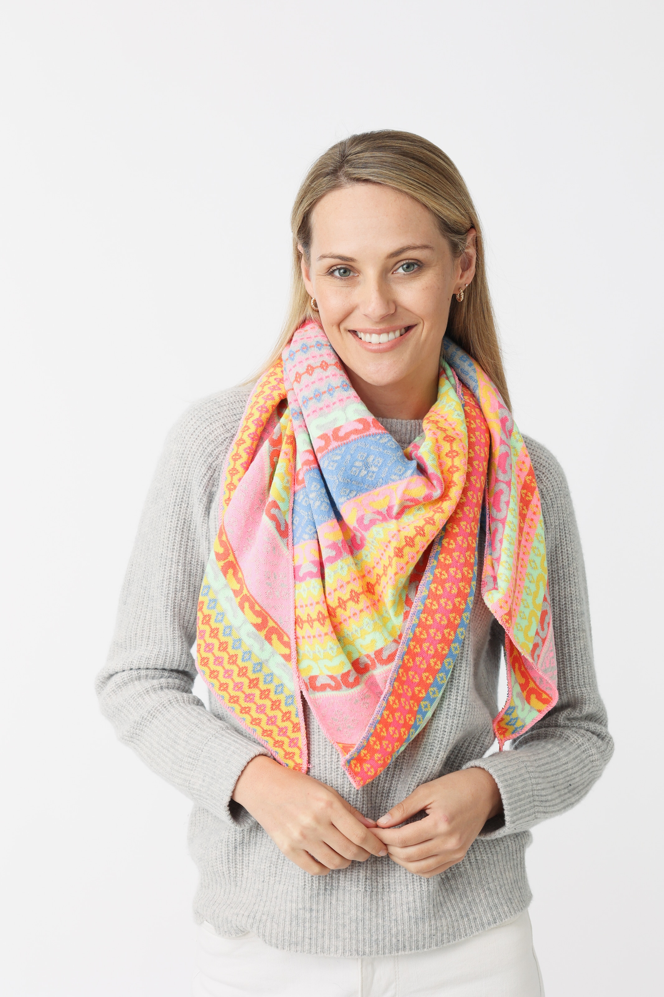 Zwillingsherz Dreieckstuch »"Maralda"« farbenfrohes Muster, wärmend, Strick