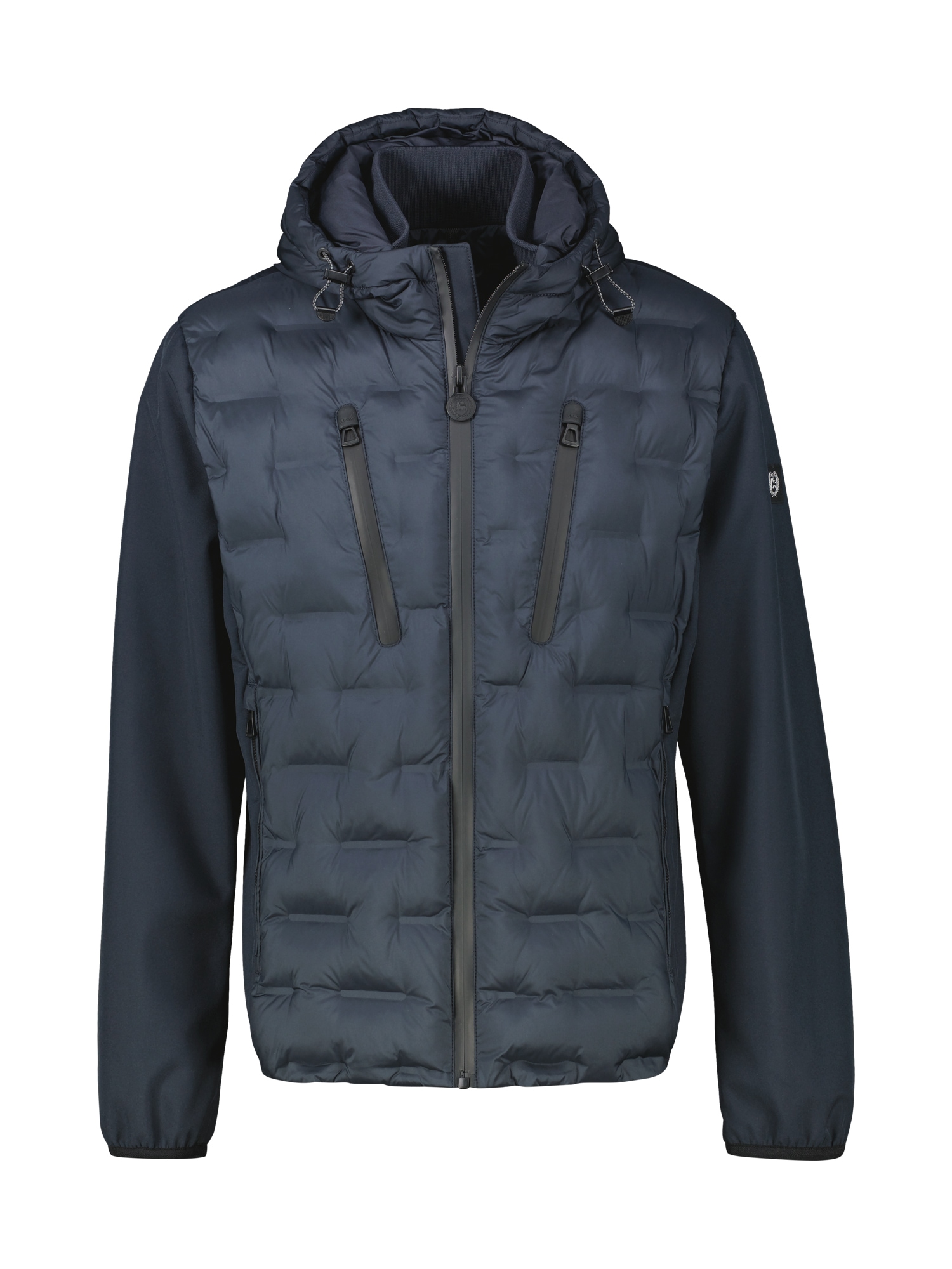 LERROS Steppjacke »LERROS Sportive Hybrid-Jacke mit Steppfront«, mit Kapuze, Atmungsaktiv, wasser- und windabweisend