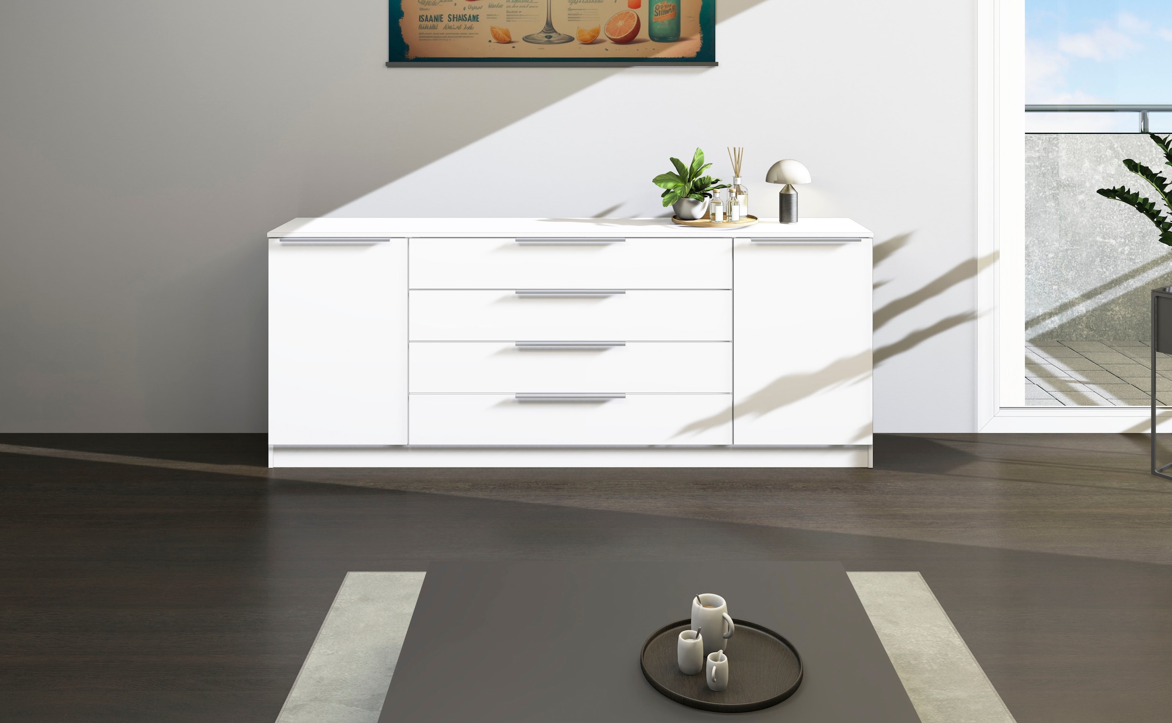 borchardt Möbel Kommode »Oliva«, Breite 200 cm, mit 4 Schubkästen