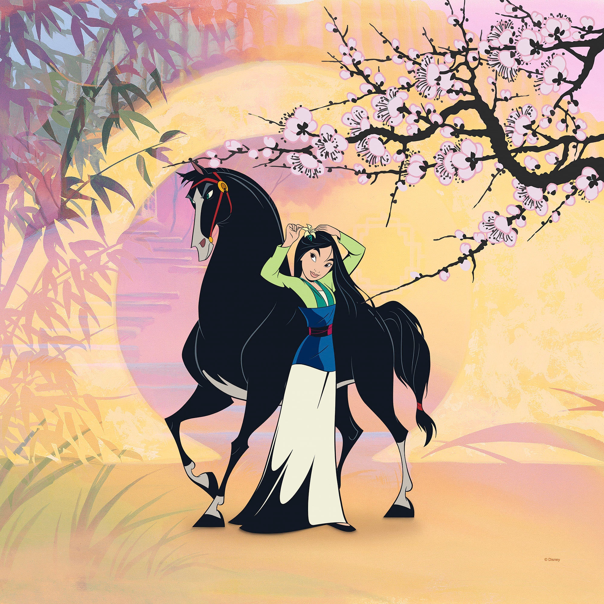 Komar Leinwandbild »Mulan with Kahn - Größe 40 x 40 cm«, Disney, (1 St., 40 x 40 cm (Breite x Höhe), Keilrahmenbild mit Echtholzrahmen, Kinderzimmer