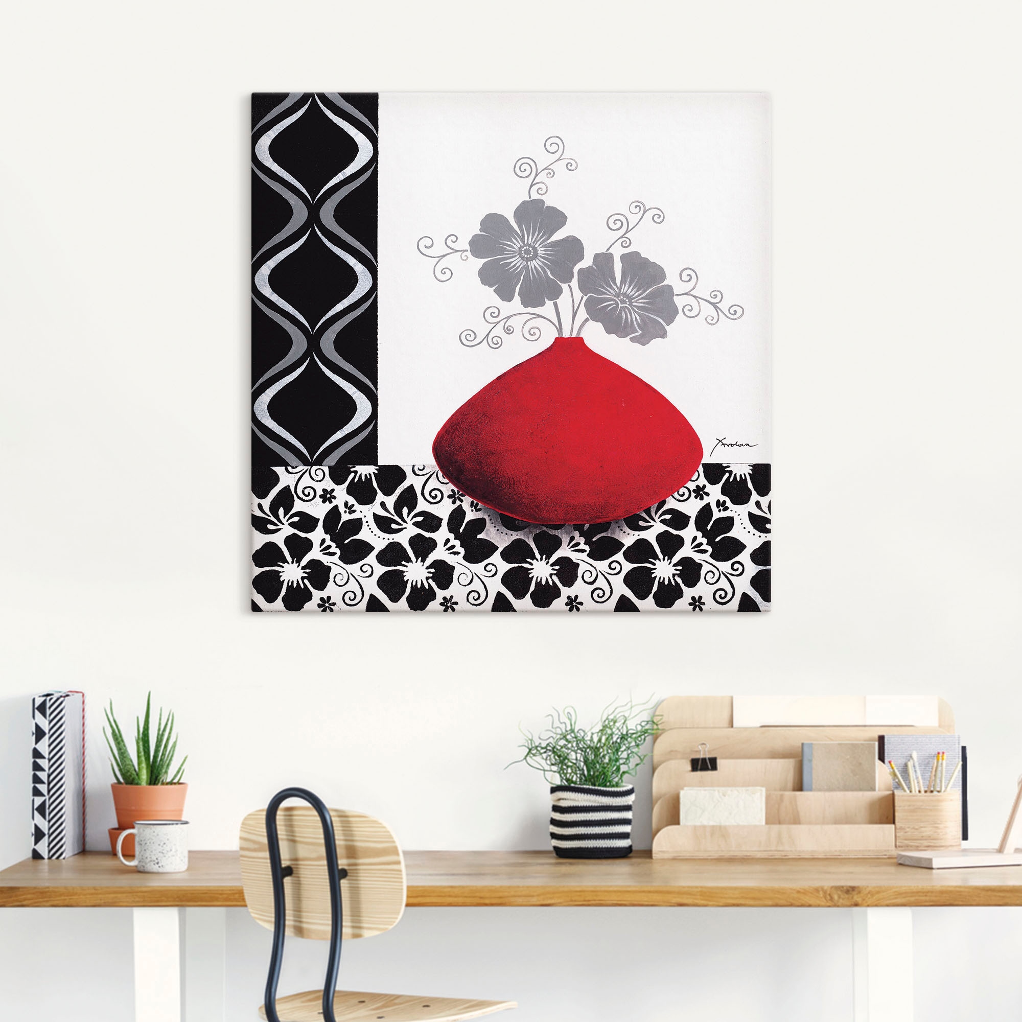 Artland Wandbild »Blumenmuster«, Vasen & Töpfe, (1 St.), als Leinwandbild, Poster, Wandaufkleber in verschied. Größen