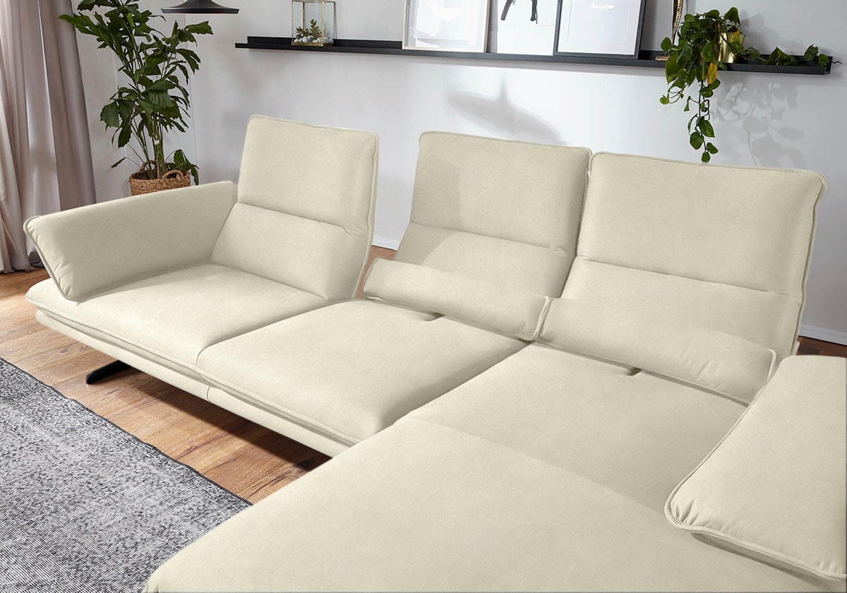 W.SCHILLIG Ecksofa »broadway, Designsofa mit tollem Sitzkomfort«, Sitztiefenverstellung, Kopfteil- & Seitenteilverstellung, Breite 291cm