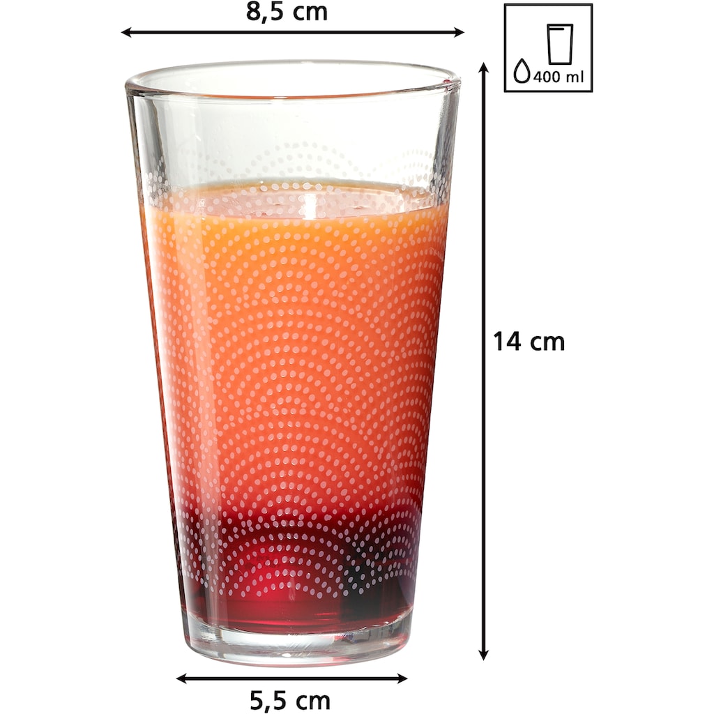 Ritzenhoff & Breker Longdrinkglas »Happy, Rainbows«, (Set, 6 tlg., 6 Longdrinkgläser, je 400 ml)