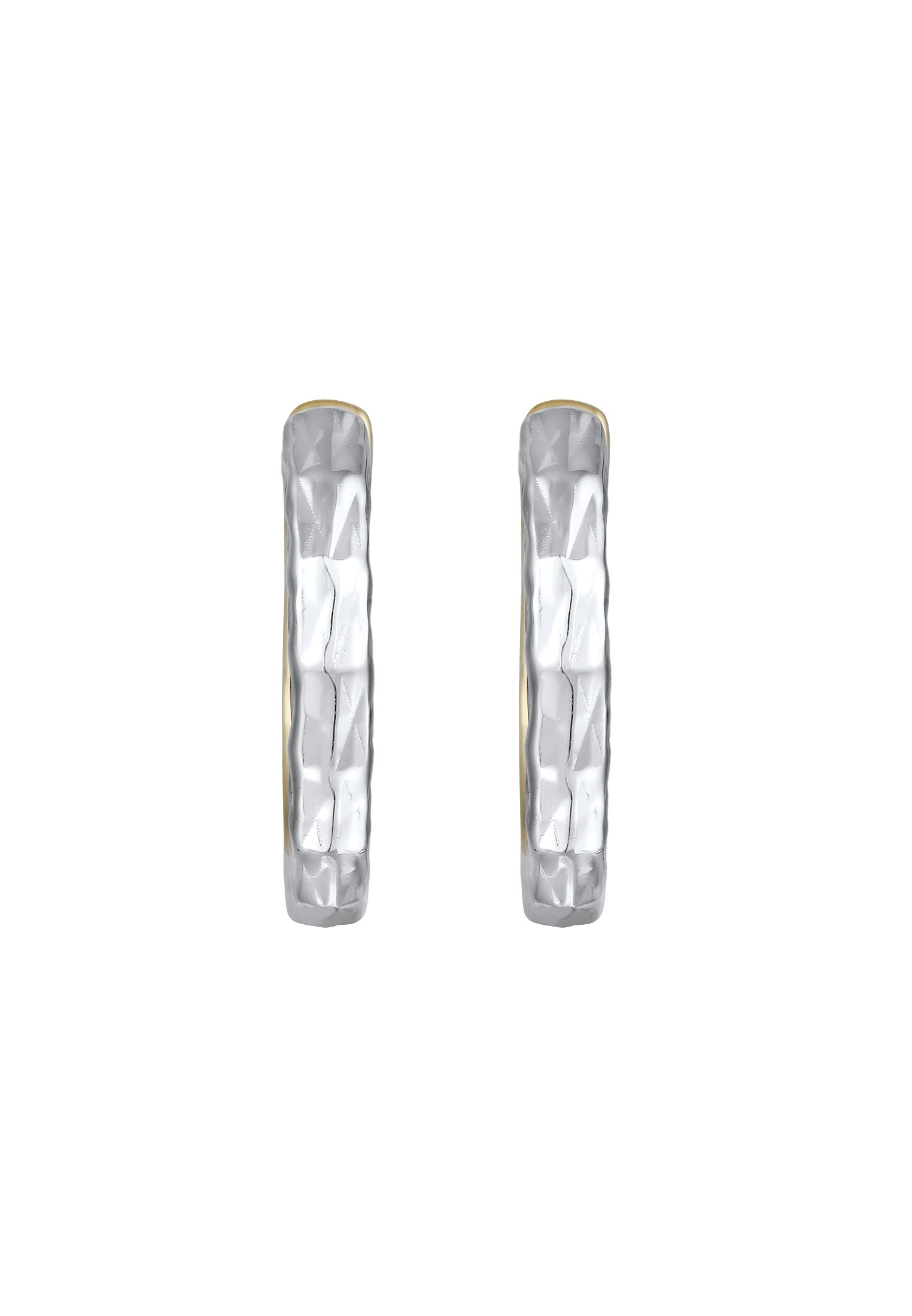 Elli Paar Creolen »Ohrringe Creolen Struktur Bicolor 925 Sterling Silber«