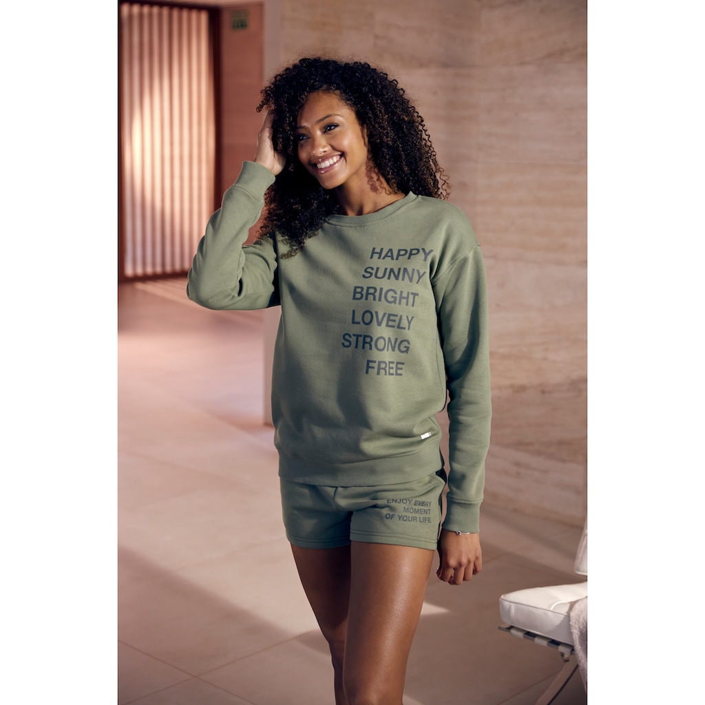 Buffalo Sweatshirt, mit Statement Druck, Loungeanzug