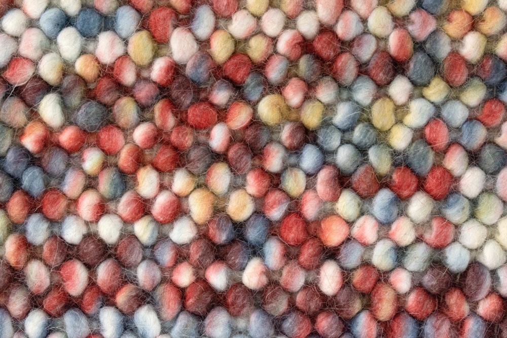 morgenland Wollteppich »Mosaik - Wollteppich«, rund, 2 mm Höhe, Sehr weicher Flor
