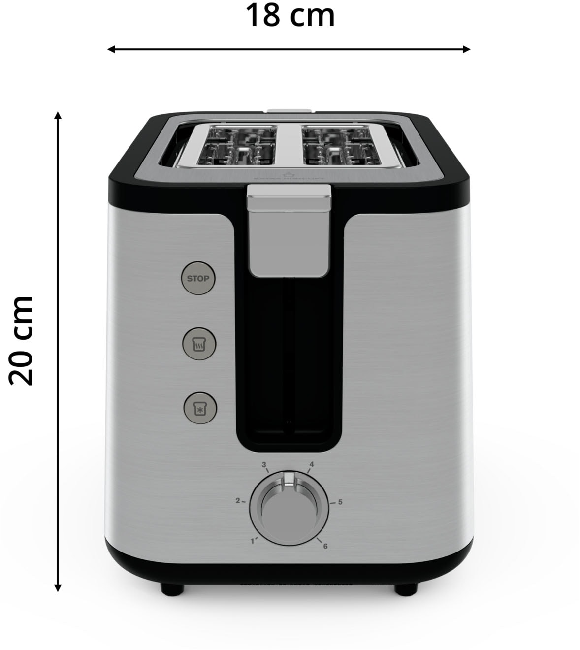 Krups Toaster »KH442D Control Line, 6 Bräunungsstufen, herausnehmbare Krümelschublade« 2 kurze Schlitze für 2 Scheiben 850 W integrierter Gebäck- und Brötchenwärmer, Anhebefunktion