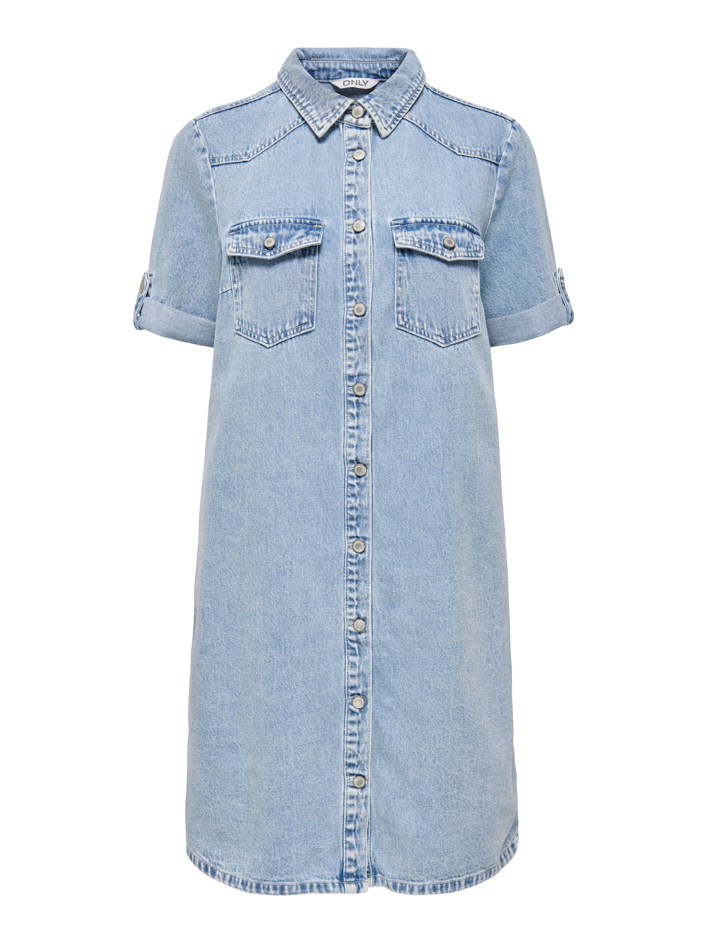 ONLY Jeanskleid »ONLLISA – Denimkleid mit Knopfleiste und Brusttaschen« Brusttaschen Baumwollmischung