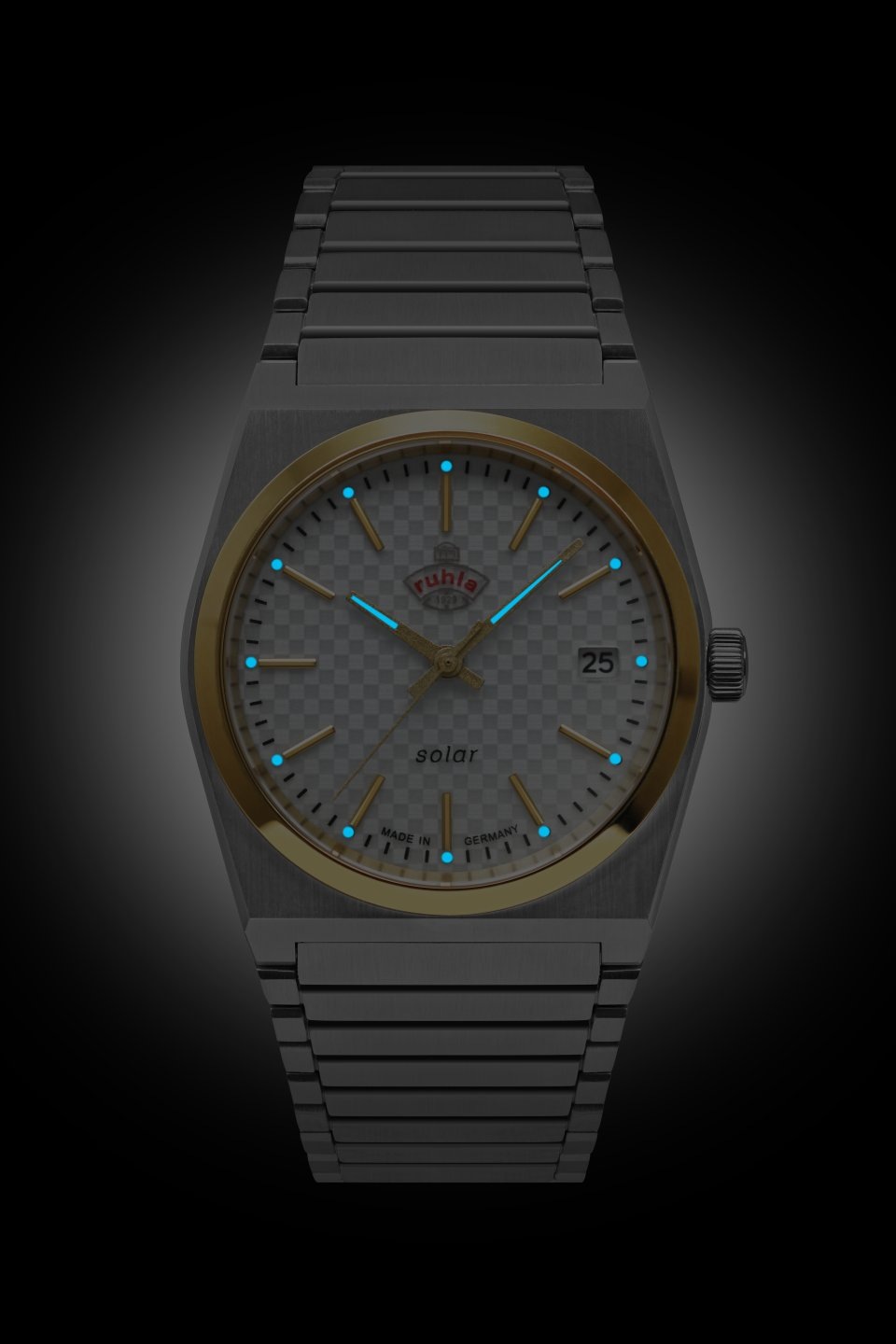 ruhla Solaruhr »Space Control Solar Damen«, Armbanduhr, Damenuhr, Datum, Leuchtzeiger, Saphirglas, Made in Germany