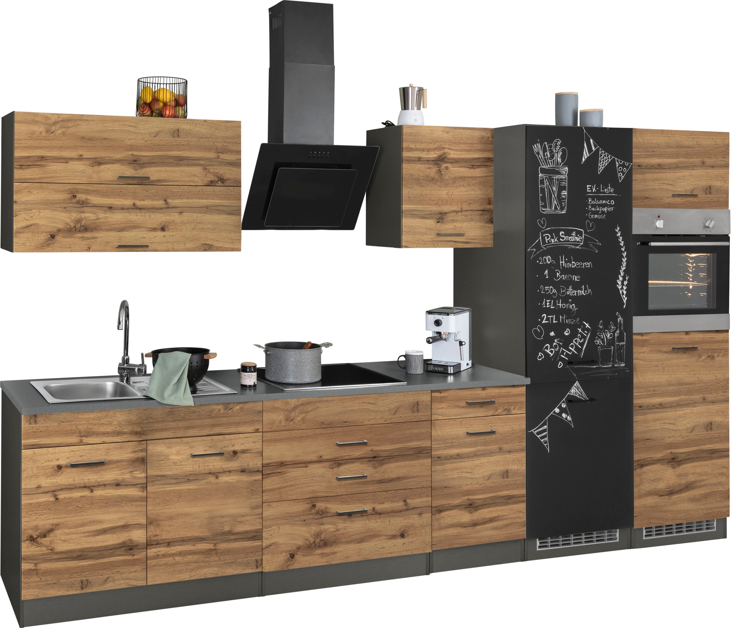 KOCHSTATION Küchenzeile »KS-Trier« ohne E-Geräte, Breite 350 cm