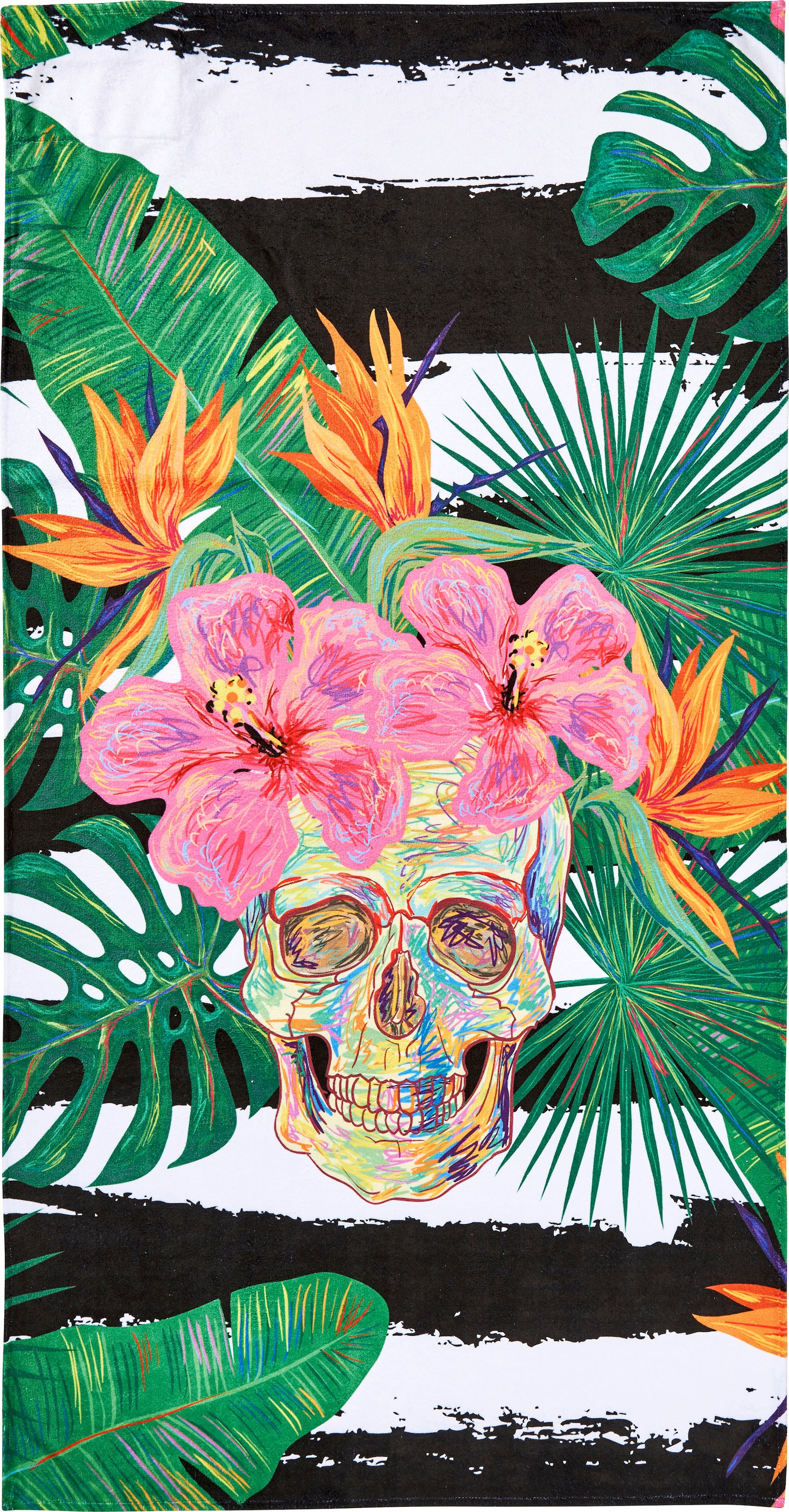 done.® Strandtuch »Summer Skull«, (1 St.), gestreift & Motiv, mit  Reisverschluss-Tasche für Wertgegenstände bei | Strandtücher