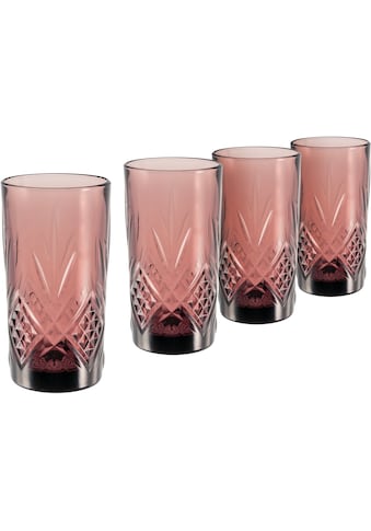 CreaTable Longdrinkglas »Eugene«, (Set, 4 tlg.), dekorative Struktur, Trendfarbe, 380 ml kaufen