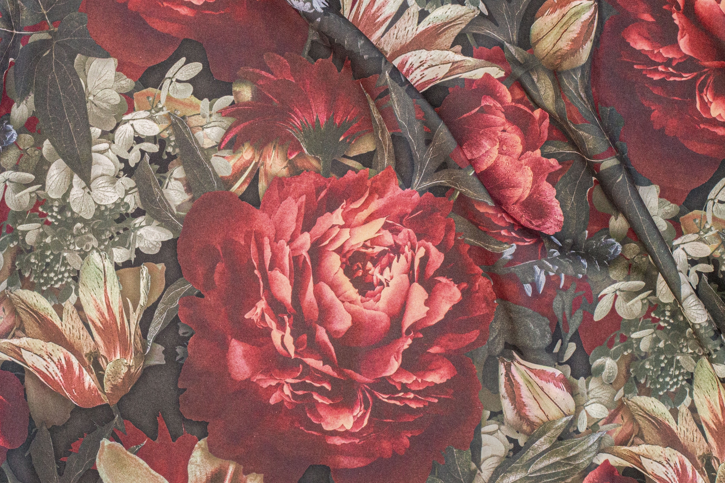 HOMING Vorhang »Roja«, (1 St.), blickdicht, rot, Blumen, floral, rose,  Wohnzimmer, Schlafzimmer online kaufen | Thermovorhänge