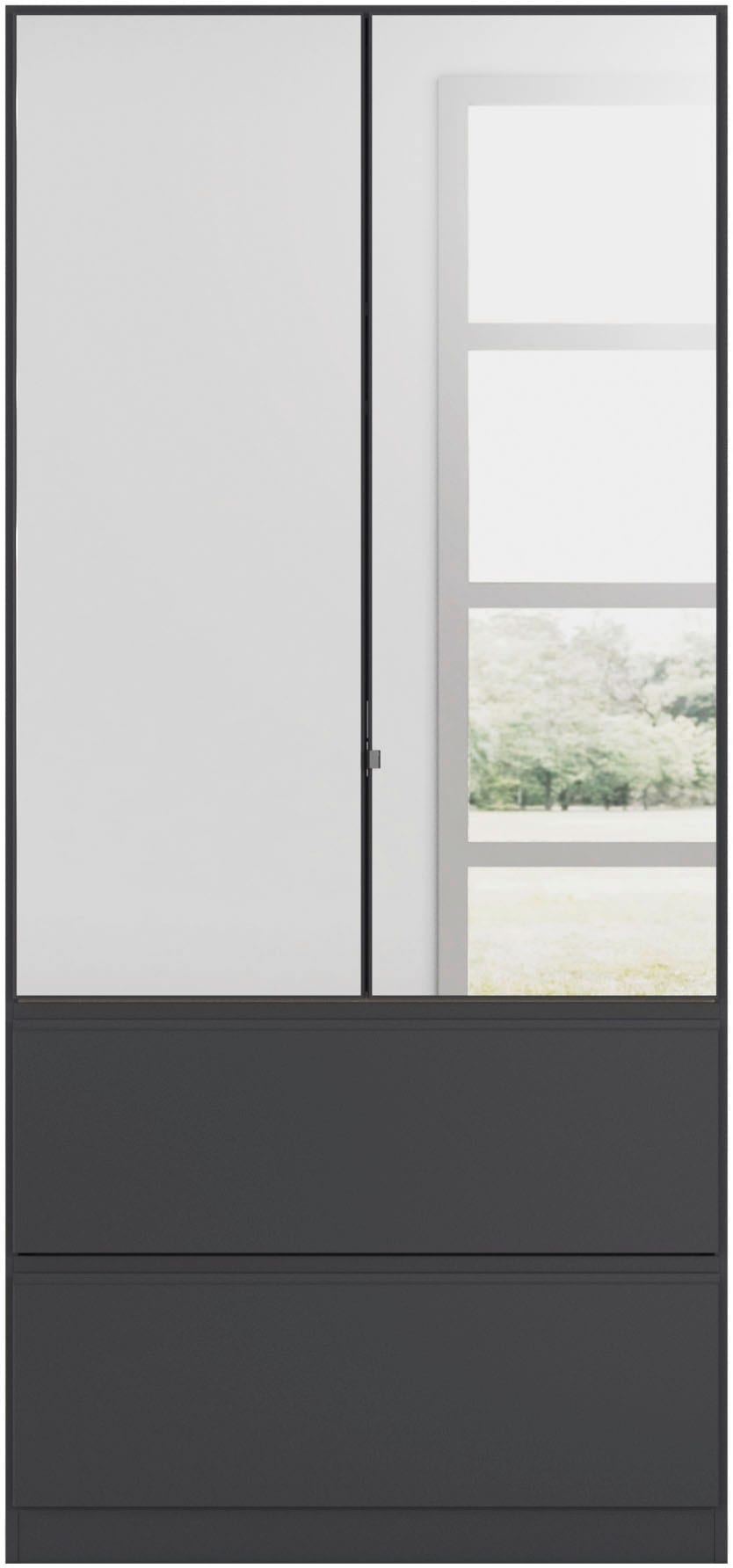 rauch Drehtürenschrank »Kleiderschrank Schrank Garderobe Wäscheschrank COSTA in 3 Breiten«, mit Spiegel, grifflose Front und Push-to-Open Funktion MADE IN GERMANY