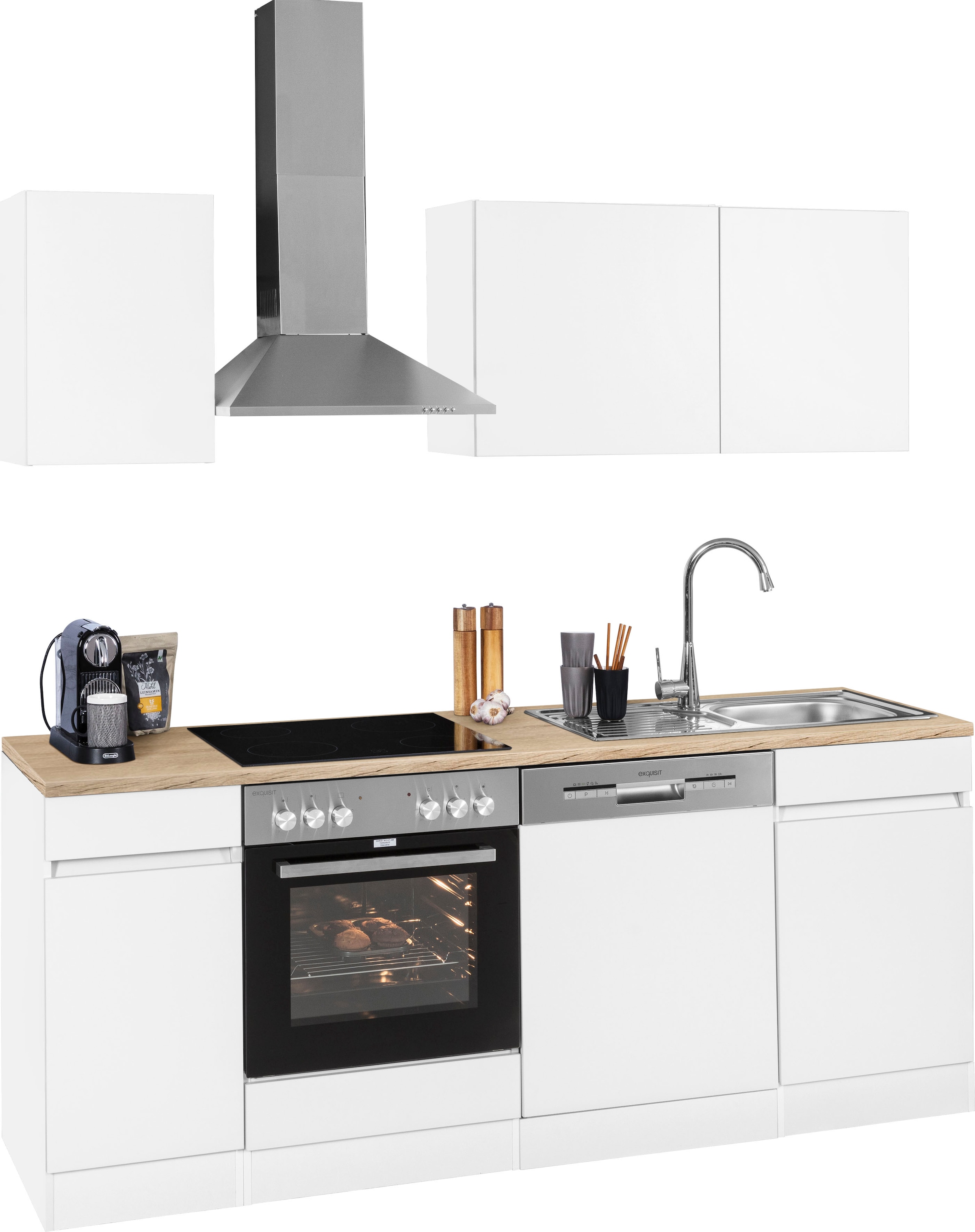 OPTIFIT Küchenzeile »Roth« Breite 210 cm, wahlweise mit E-Geräten, Push-to-Open-Funktion