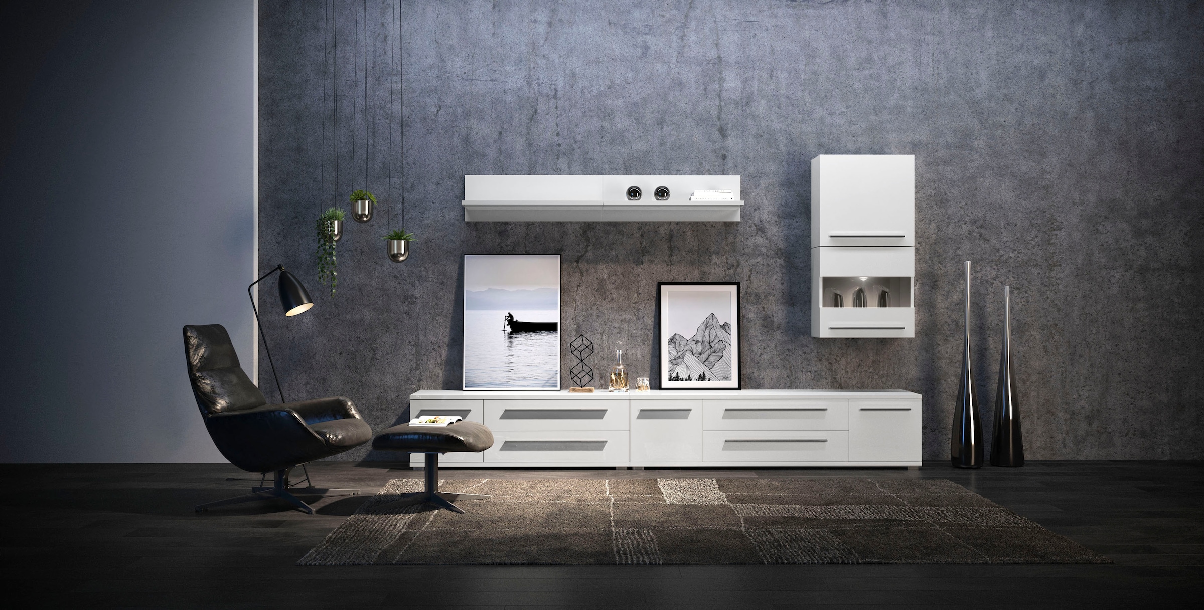 Places of Style Lowboard »Piano TV-Kommode Breiten 165 und 180 cm Soft-Close-Funktion«, Hochglanz UV-lackiert, Br 180 cm mit versch. Tür- und Schubkastenmaße