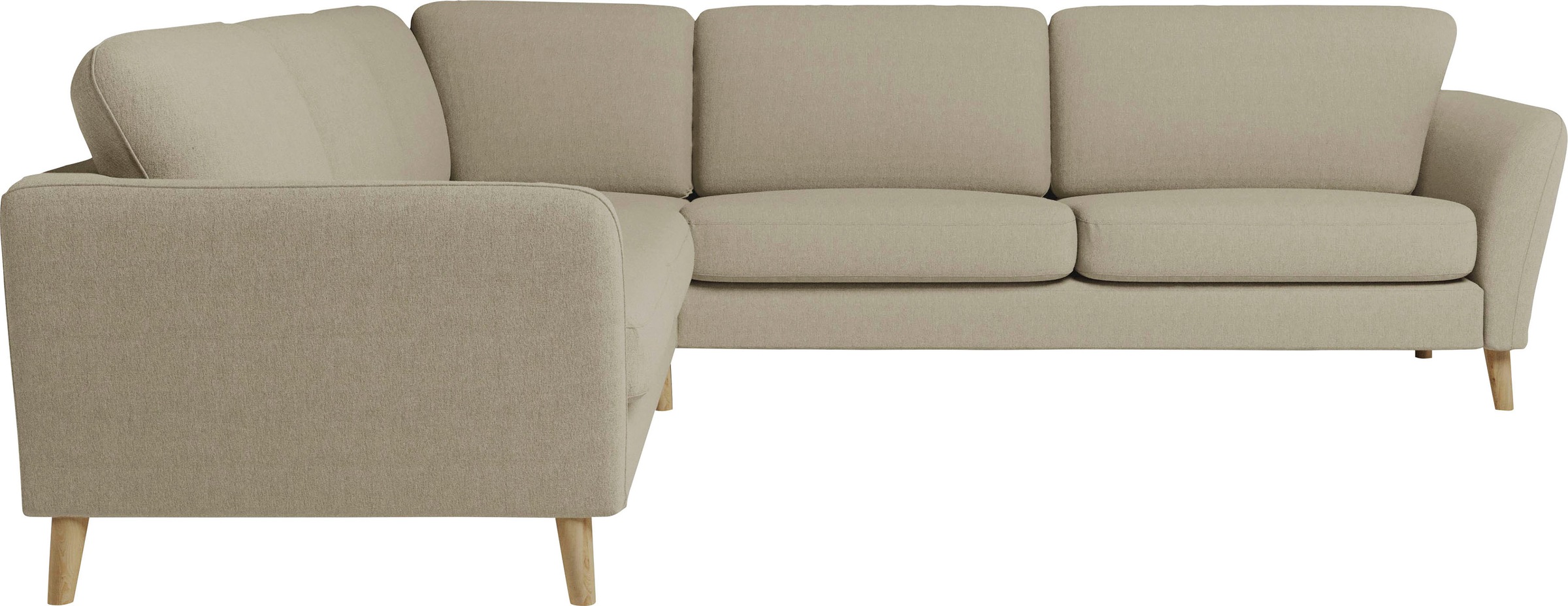 Home affaire Ecksofa »MARSEILLE 278/278 cm, L-Form,«, gleichschenklig, aus Eiche-Massivholz Beinen, verschiedene Bezüge