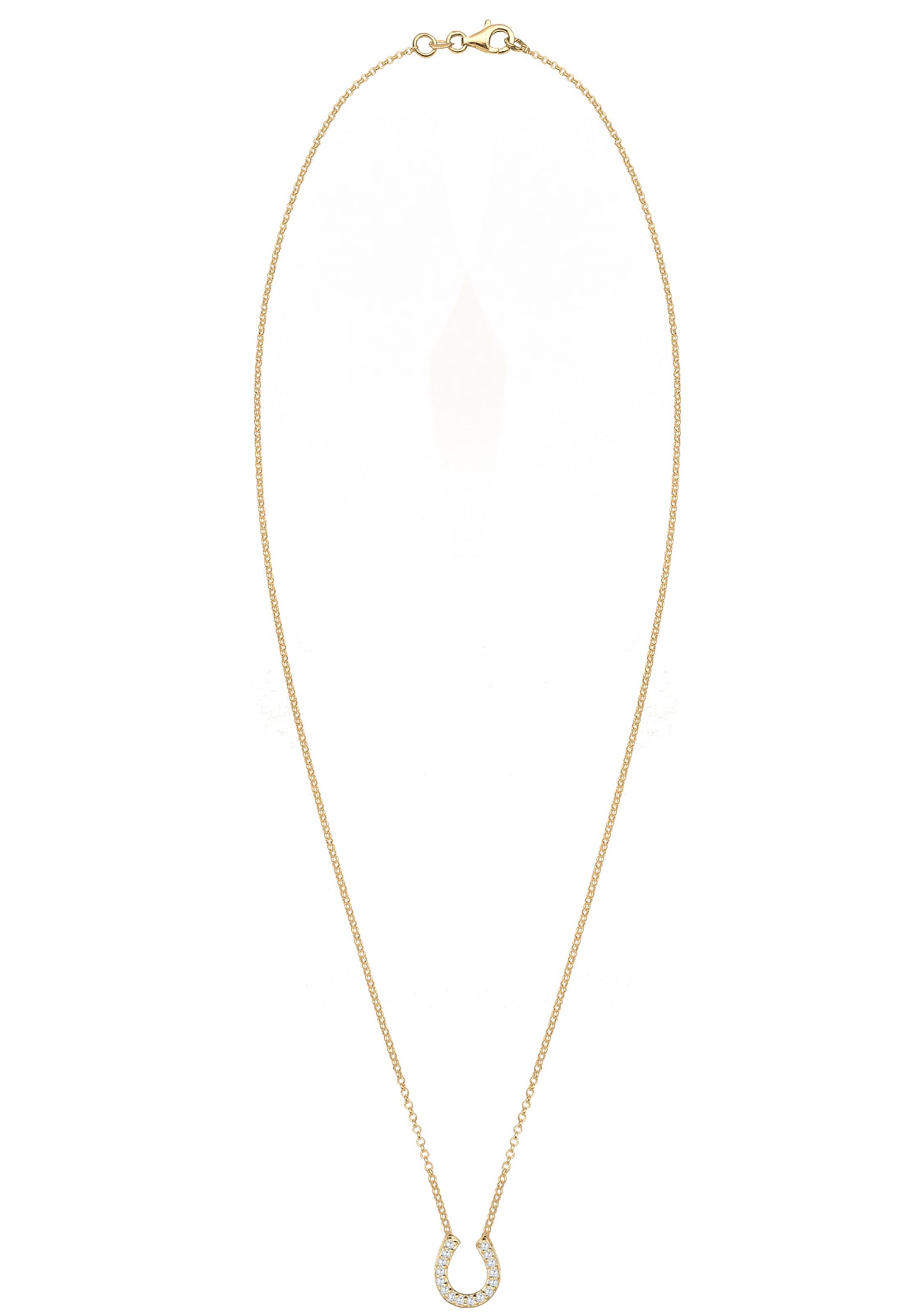 Elli Silberkette »Halskette Hufeisen Glück Zirkonia 925 Sterling Silber«