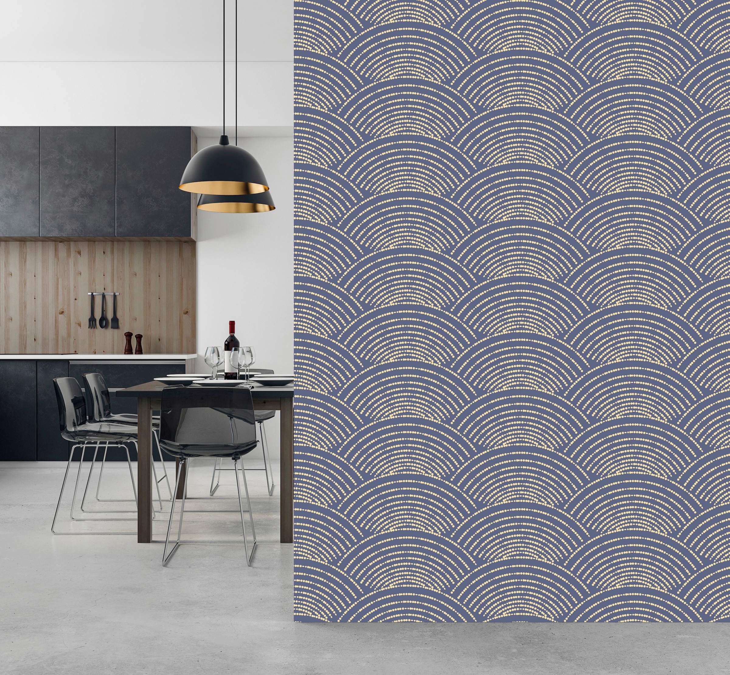 queence Vinyltapete »Noemi« Farbverlauf | abstrakt | bedruckt | gemustert glatt 90x250cm, selbstklebend, kinderleichte Anbringung, , Sticker