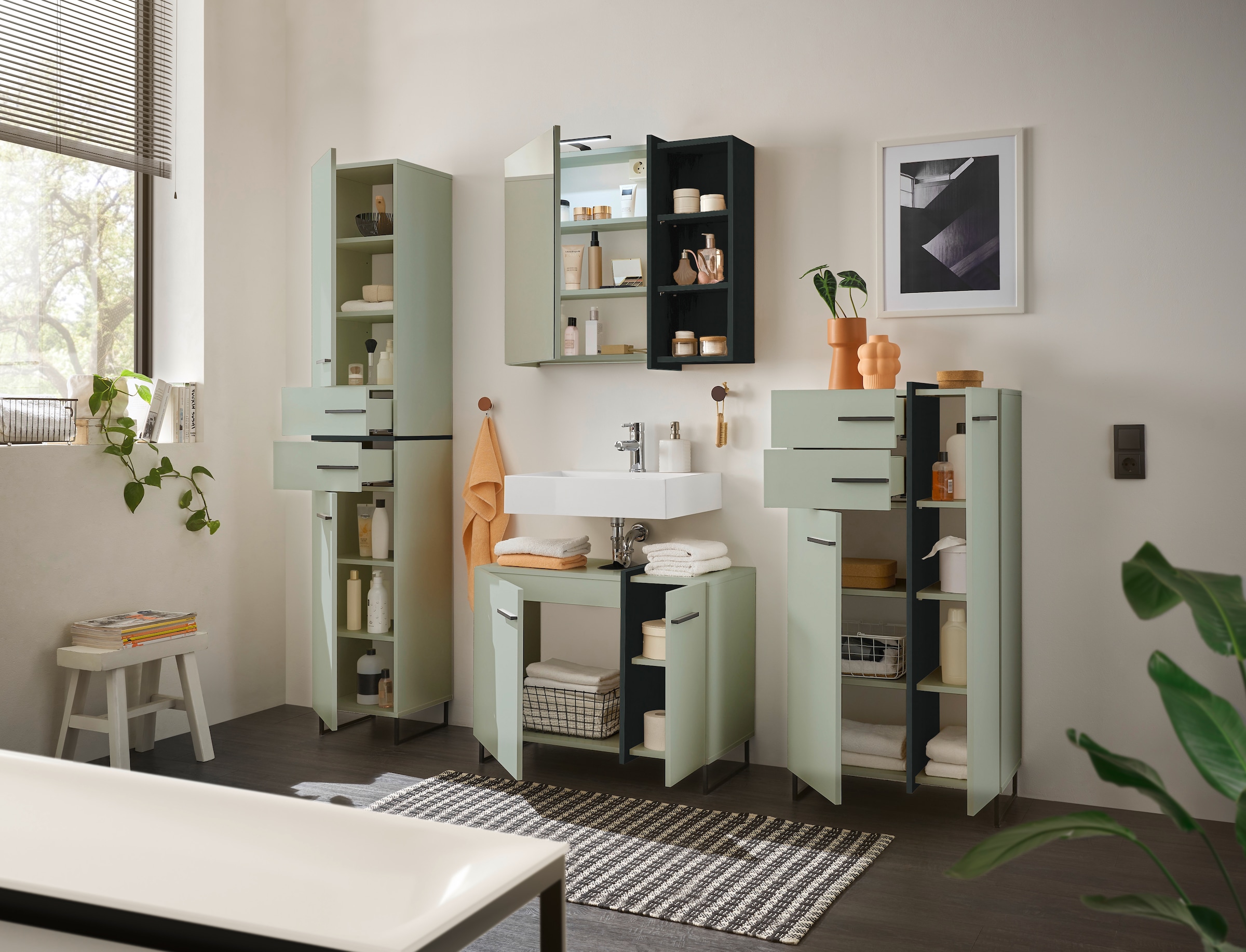 BASIC by Balculina Hochschrank »Palermo« 1 Stk. tlg. Breite 35cm, Softclose, Metallfüße