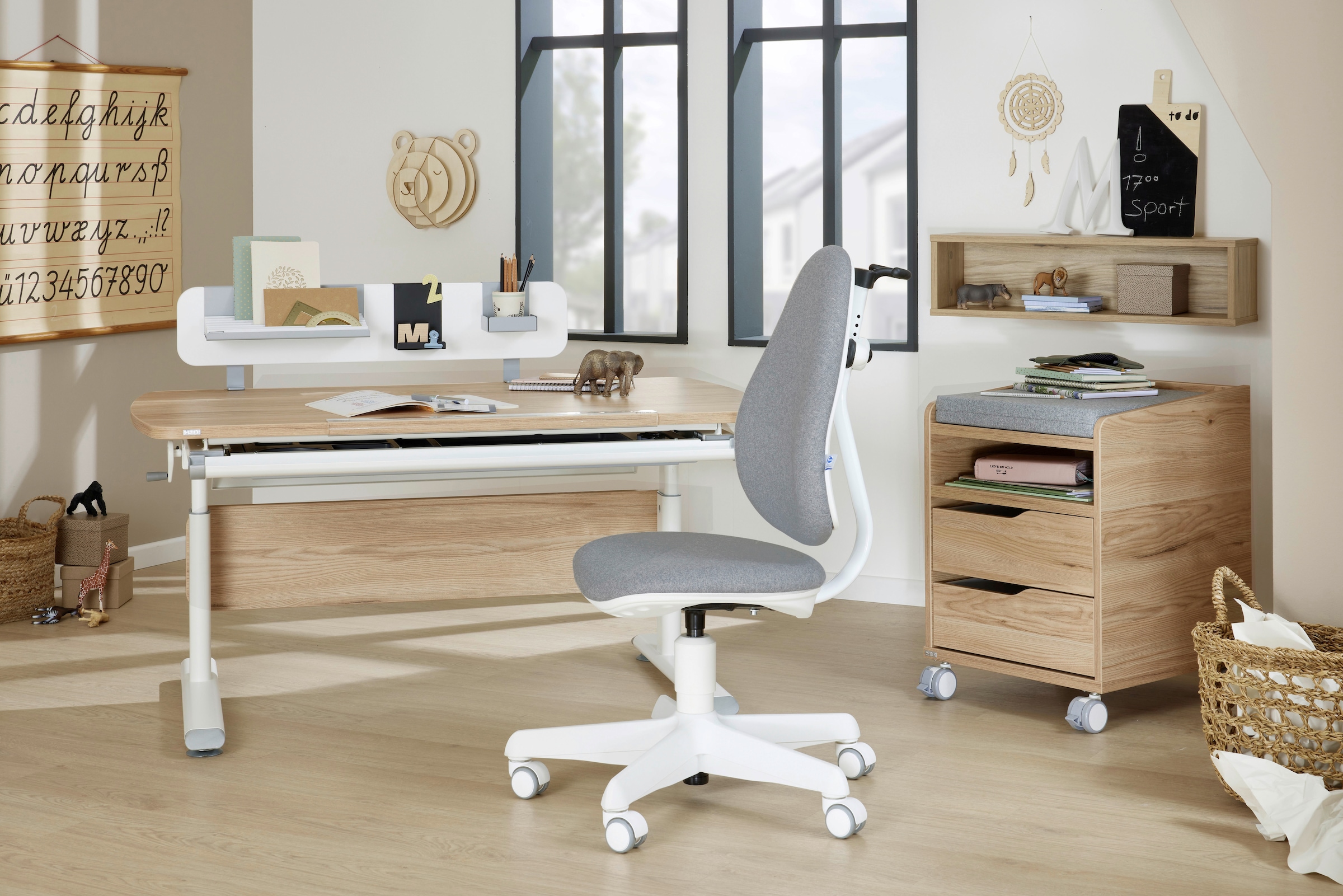 PAIDI Schreibtischaufsatz »Funktionsboard in verschiedenen Ausführungen« B/H/T ca. 81x16x2cm,  inklusive 3 Einhängeschalen aus Metall