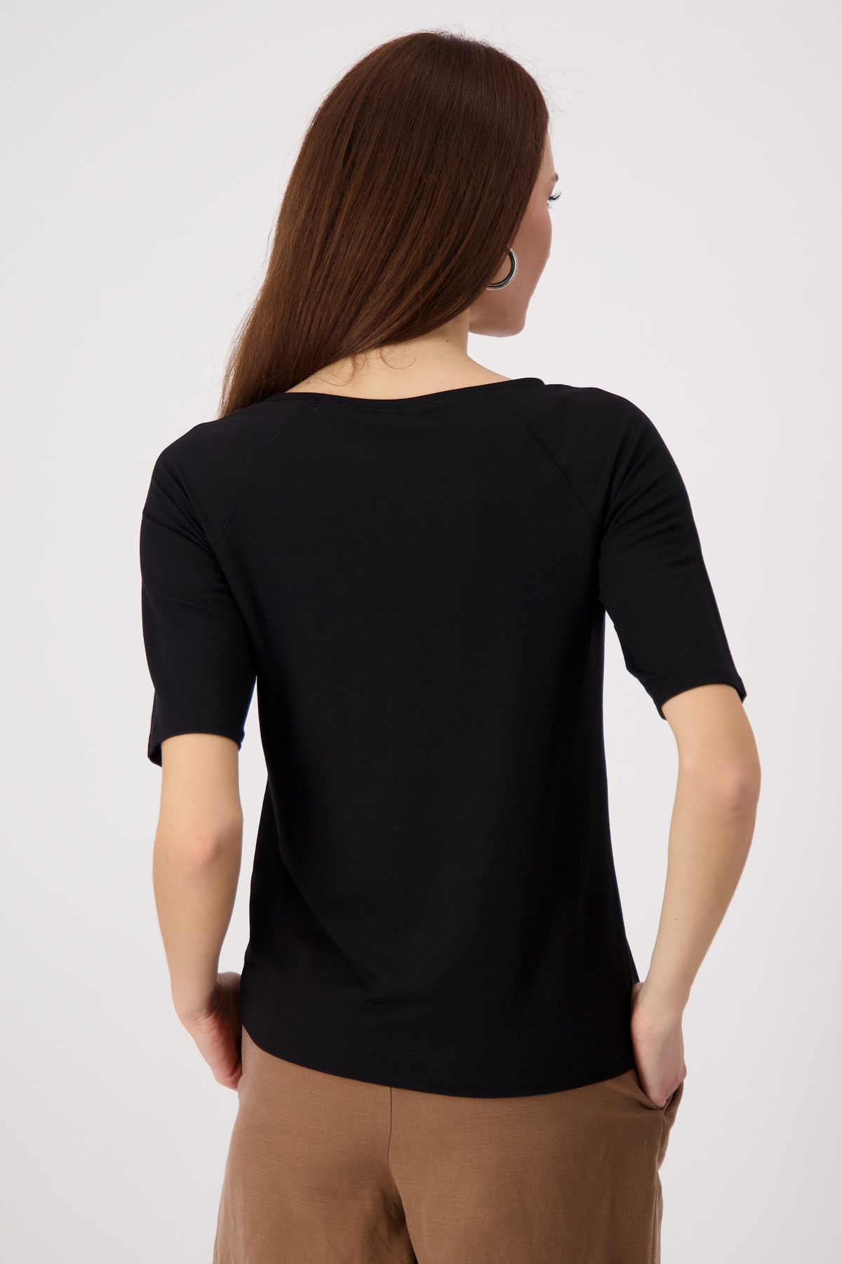 Monari Rundhalsshirt, mit Folienglanzdruck