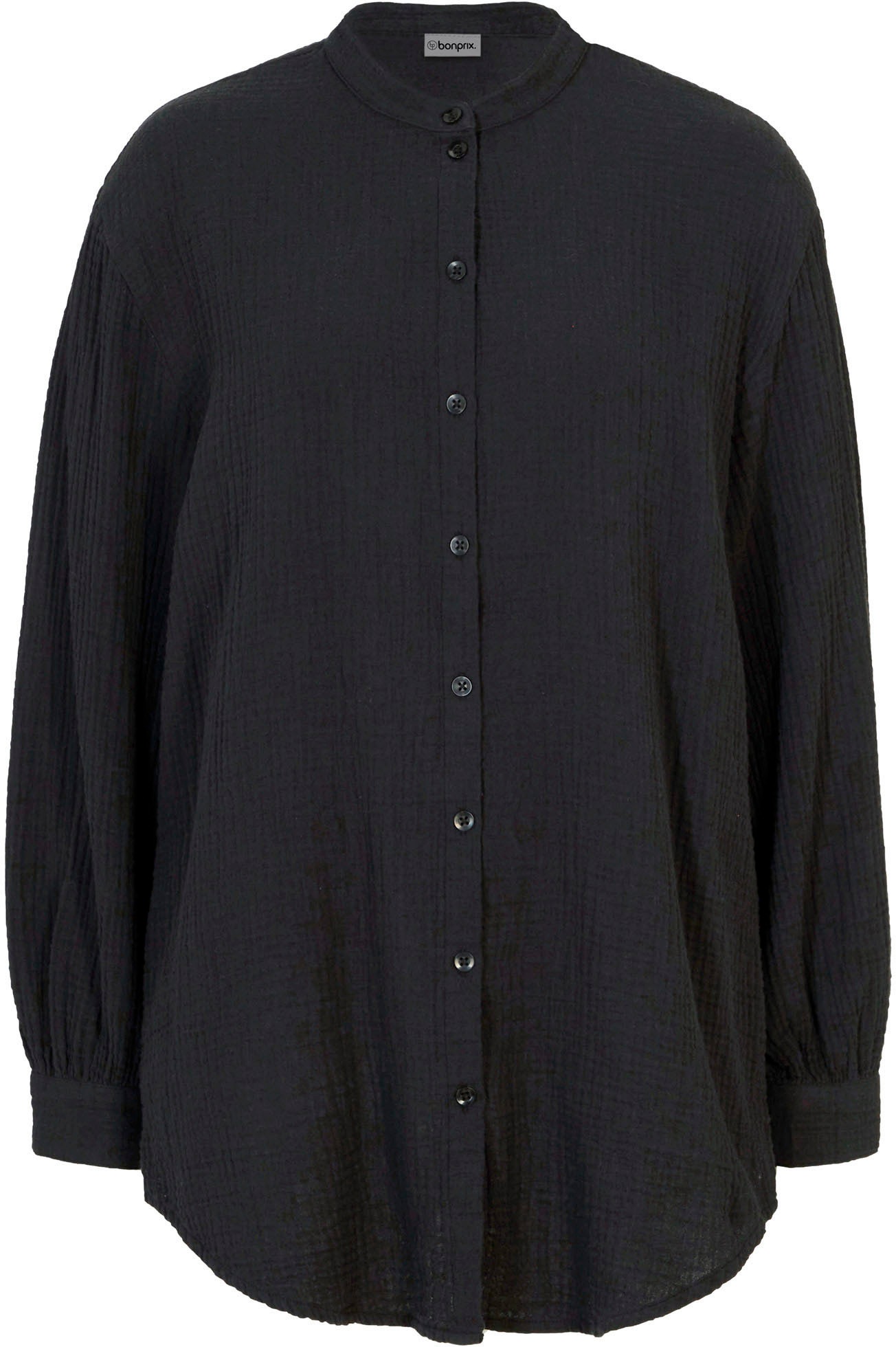bonprix Langarmbluse »Musselin-Longbluse aus Baumwolle« Oversize-Passform, mit Seitenschlitzen, aus Musselin