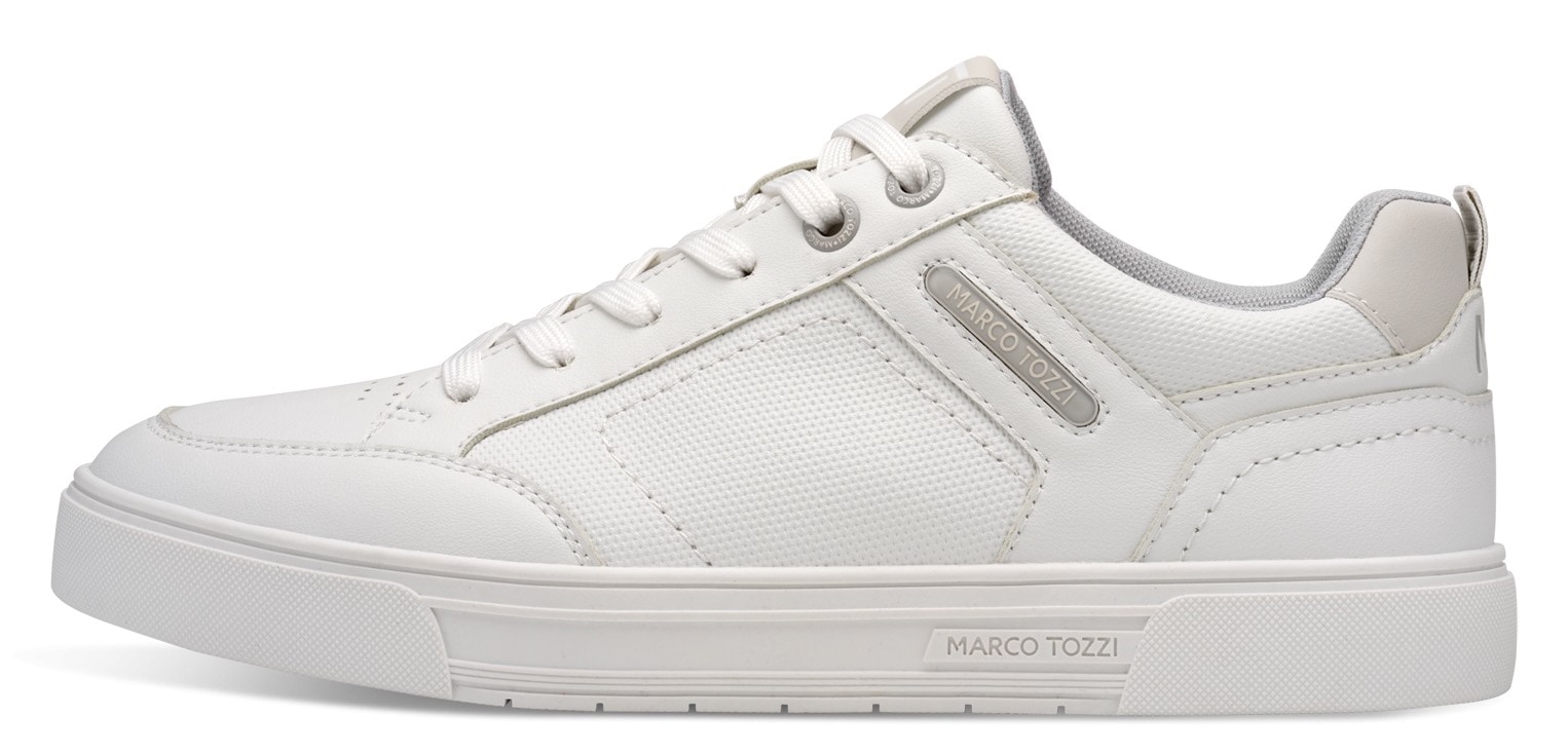 MARCO TOZZI Plateausneaker, Freizeitsch, Halbschuh, Schnürschuh mit Perforierung und Ziernähten