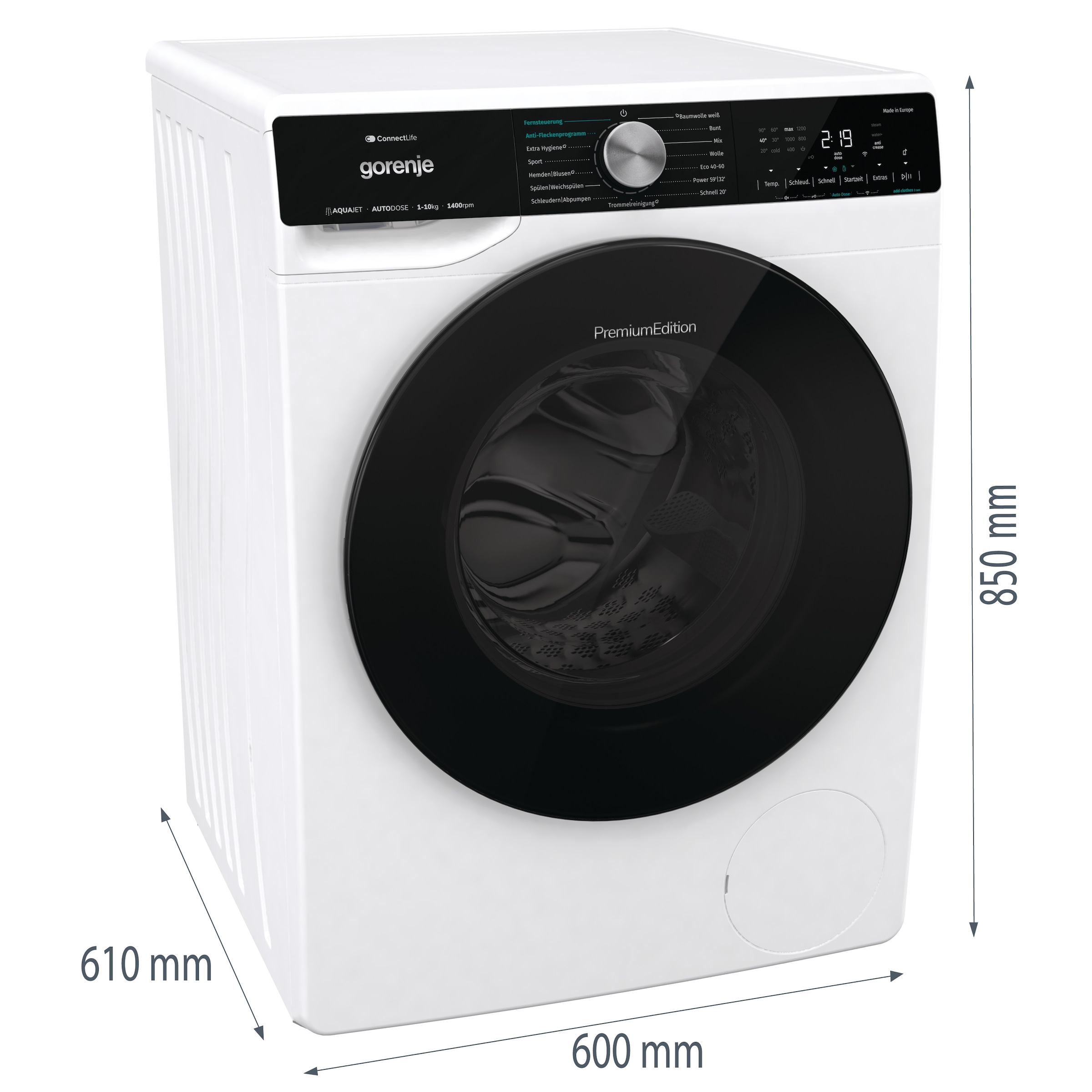GORENJE Waschmaschine »WNS14A4ATS«, 10 kg, 1400 U/min, Energieklasse A-40%