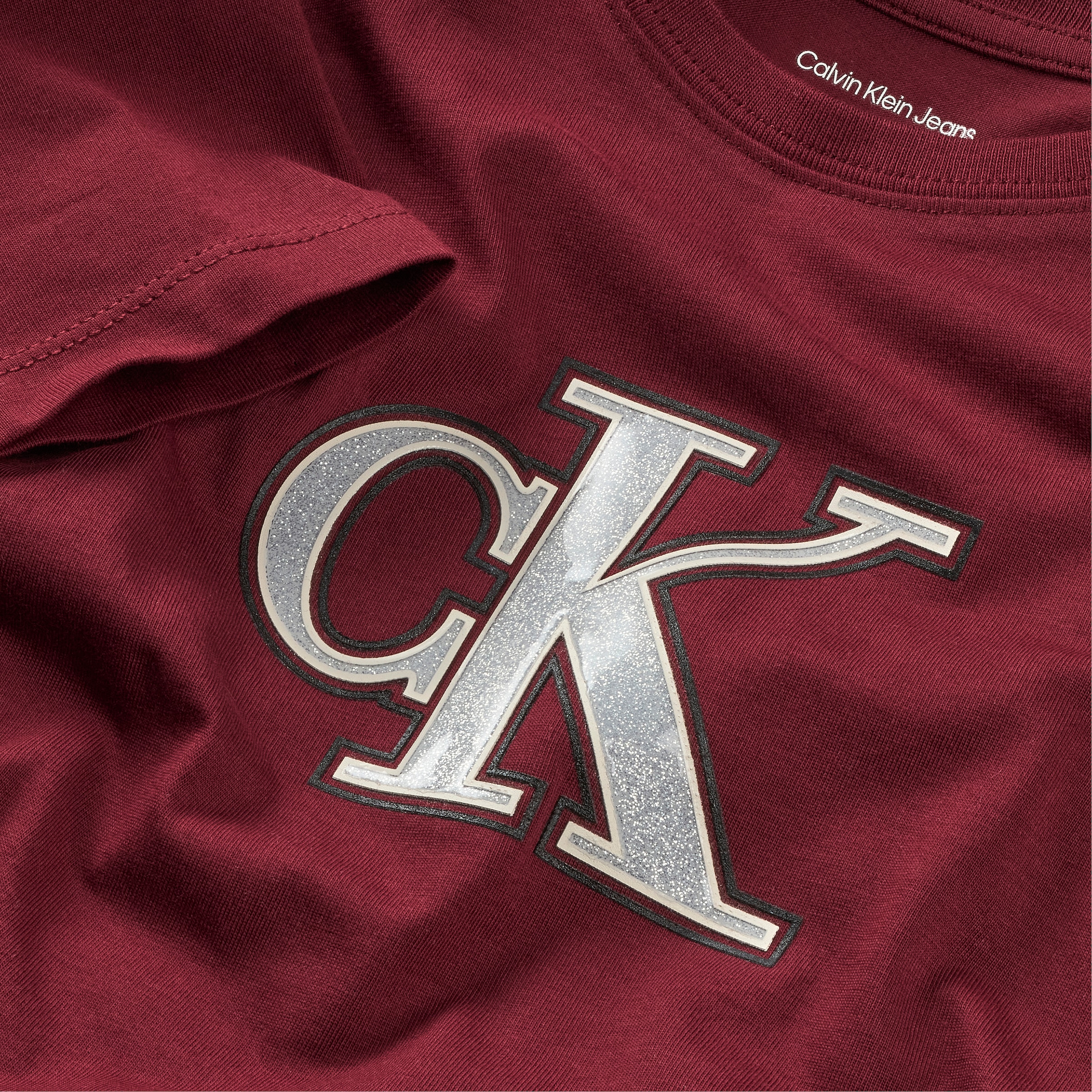 Calvin Klein Jeans T-Shirt »FESTIVE GRAPHIC SS T-SHIRT« für Kinder bis 16 Jahre, Glitzer-Druck
