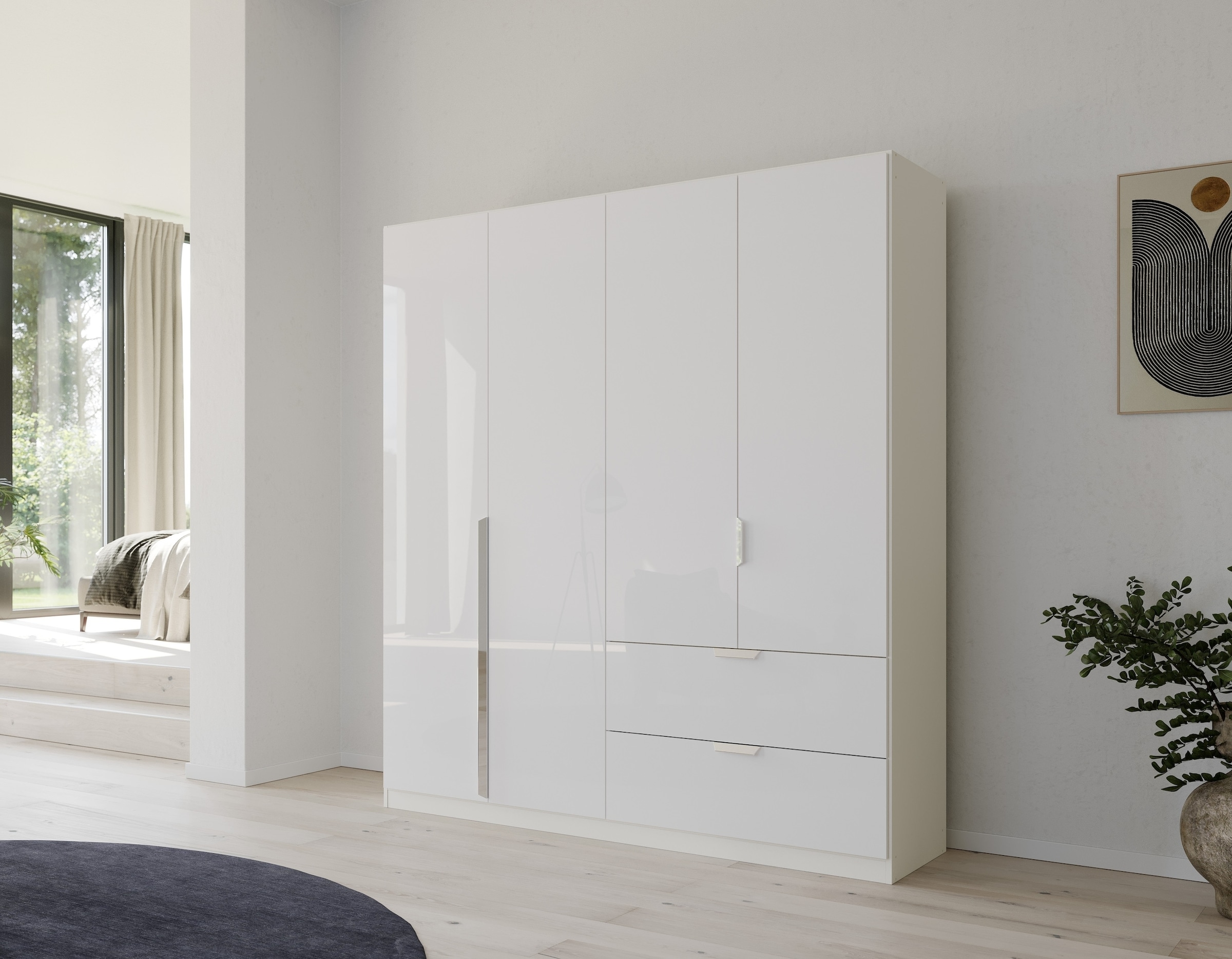rauch Drehtürenschrank »Kleiderschrank Schrank Garderobe Ankleide GLAMOUR BY QUADRA SPIN« Breiten: 181/226/271 cm, Höhe 210 cm,  mit eleganter Hochglanzfront und Stangengriff MADE IN GERMANY